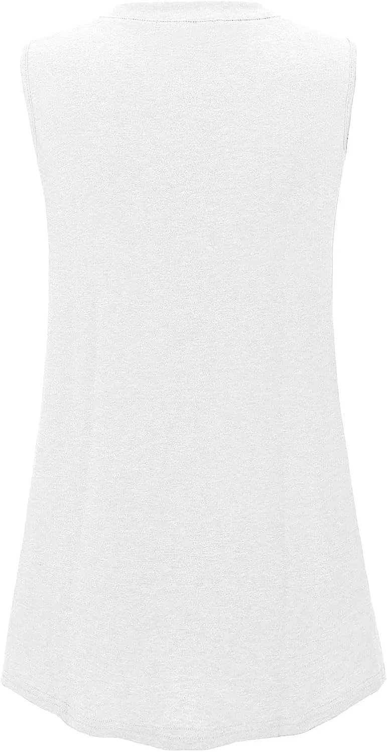 7th Element Plus Size Tank Tops for Women 2025 Loose Fit V Neck Summer Pleated Sleeveless Flowy Dressy Shirt Camisoles Tunic