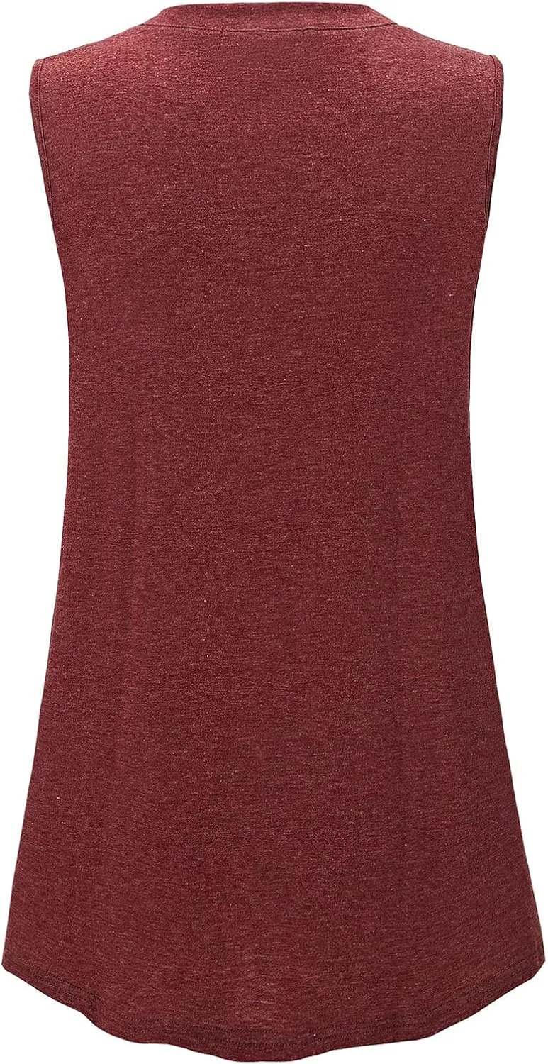 7th Element Plus Size Tank Tops for Women 2025 Loose Fit V Neck Summer Pleated Sleeveless Flowy Dressy Shirt Camisoles Tunic