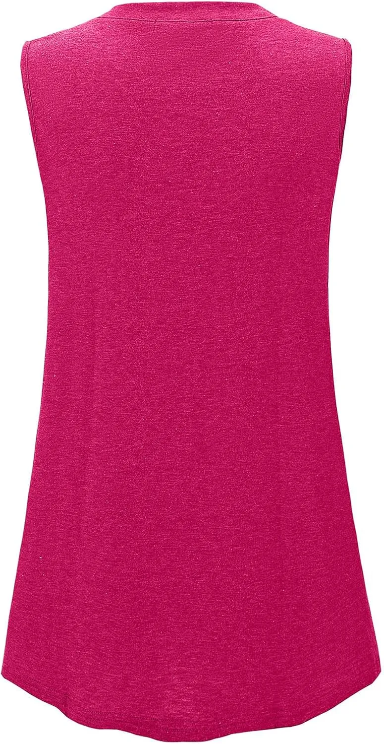 7th Element Plus Size Tank Tops for Women 2025 Loose Fit V Neck Summer Pleated Sleeveless Flowy Dressy Shirt Camisoles Tunic