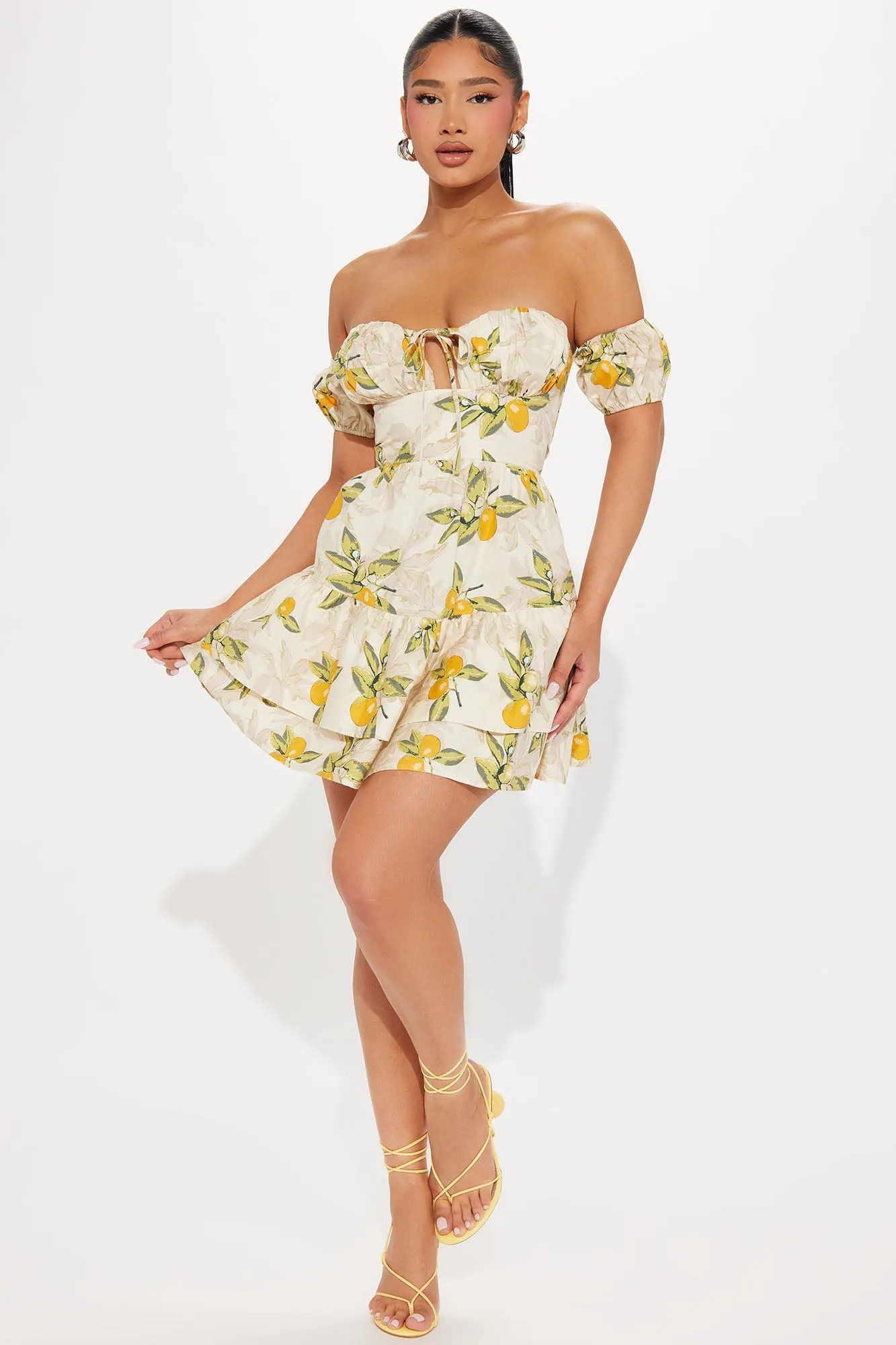 Amalfi Coast Mini Dress - White/combo