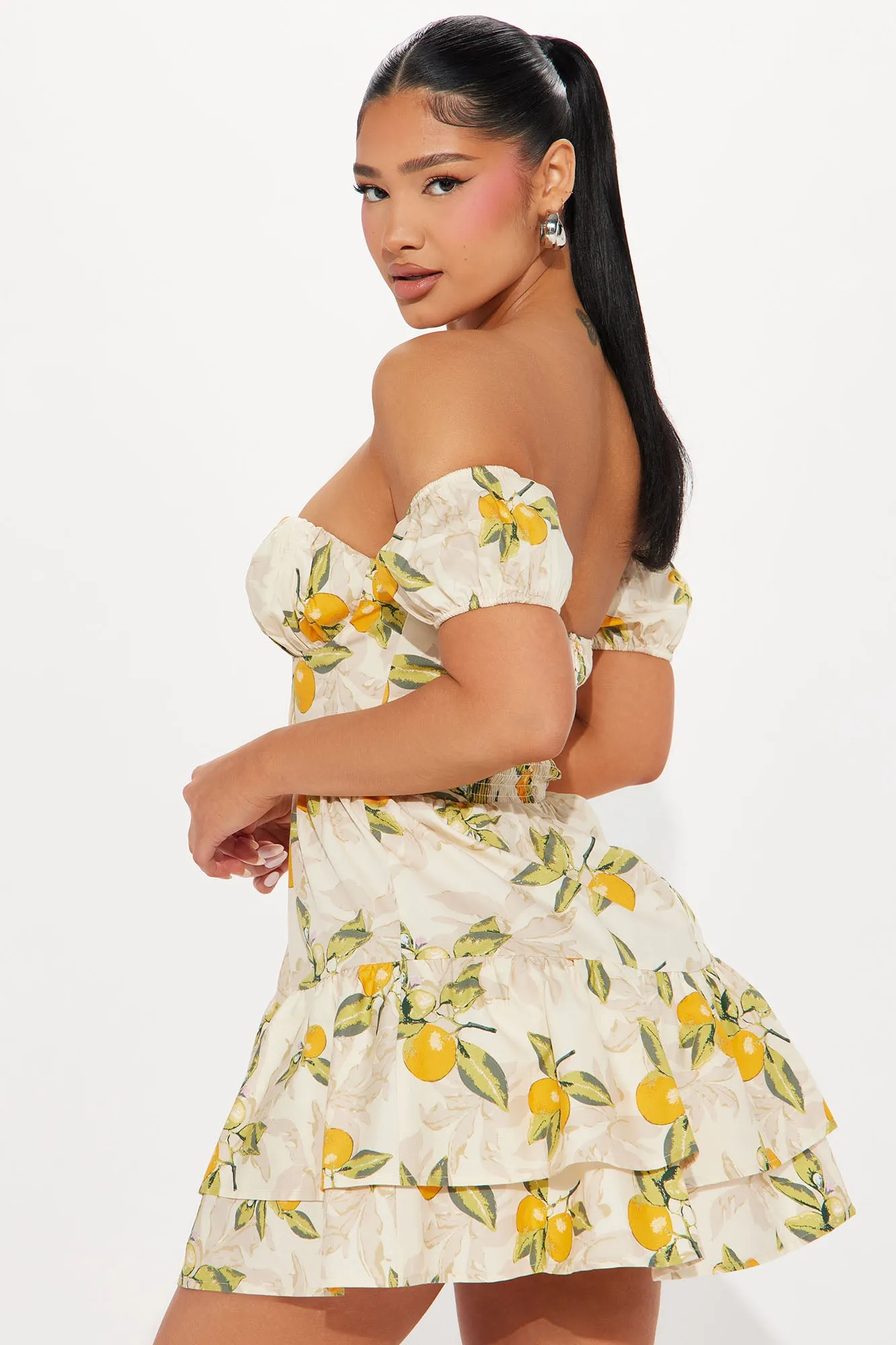Amalfi Coast Mini Dress - White/combo