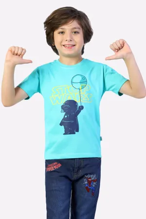 Aqua Graphic Print T-Shirt
