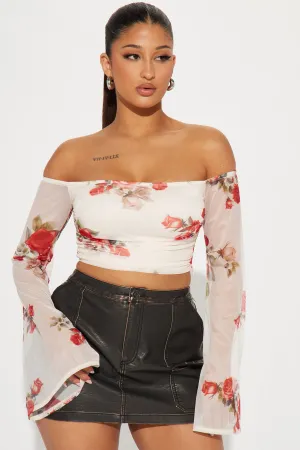 Avery Off Shoulder Top - Cream/combo