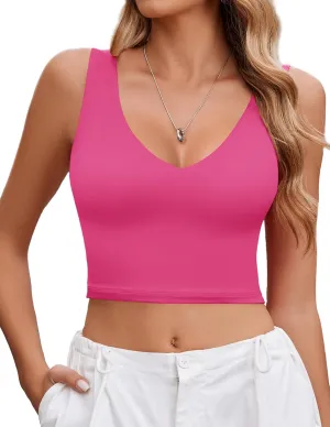 Avidlove Women's Sexy Crop Plunge Tank Tops Deep V Neck Sleeveless Going Out Camisoles Slim Fit 2025 Trendy Summer
