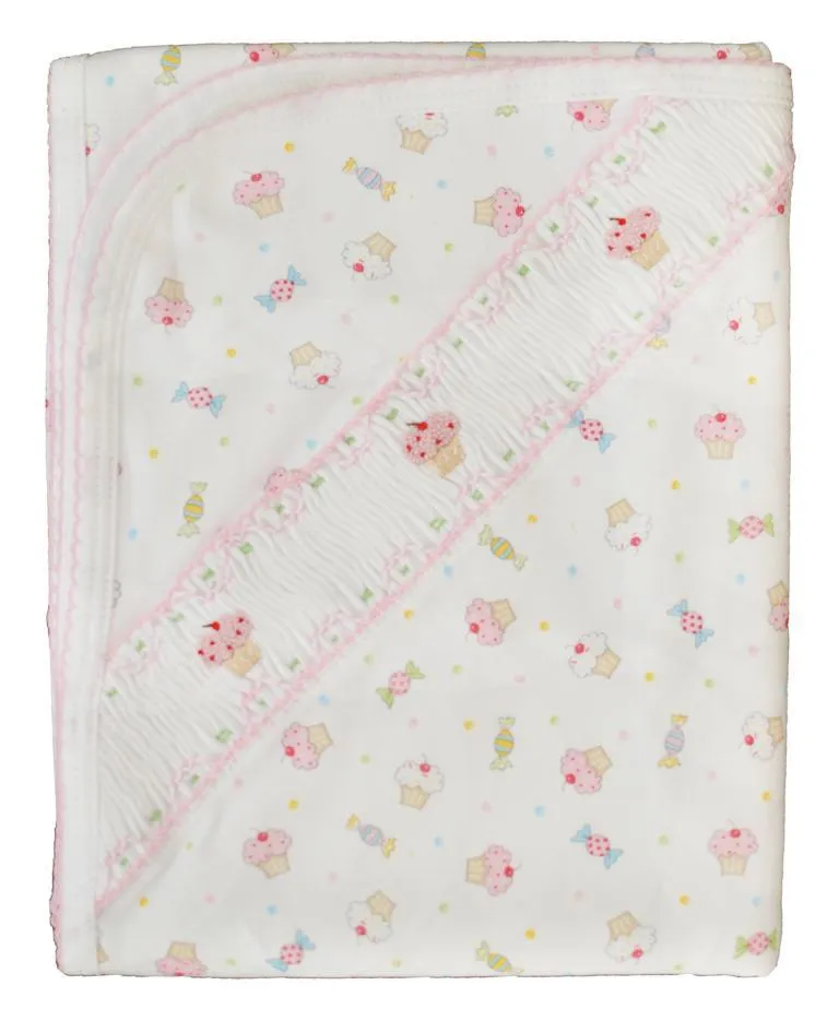 Baby Girl's Smocked Cupcake Blanket