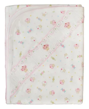 Baby Girl's Smocked Cupcake Blanket