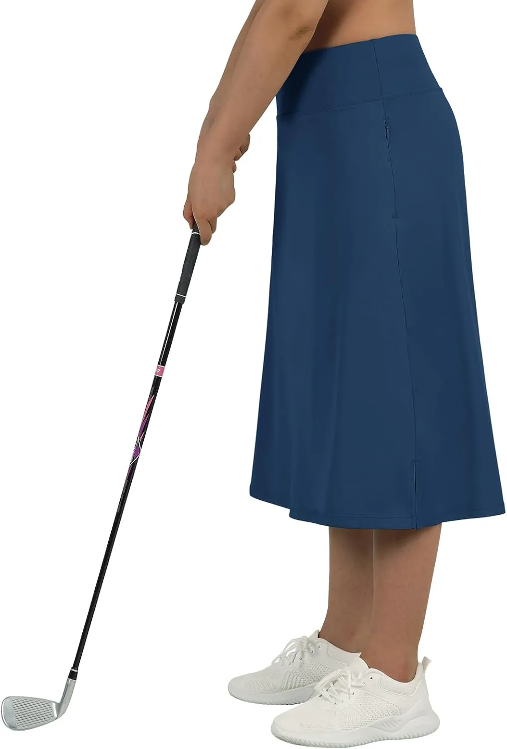 beroy Women 28" Long Skorts for Woman with 2 Pockets Modest Skirt with Shorts Underneath High Waisted Long Skorts