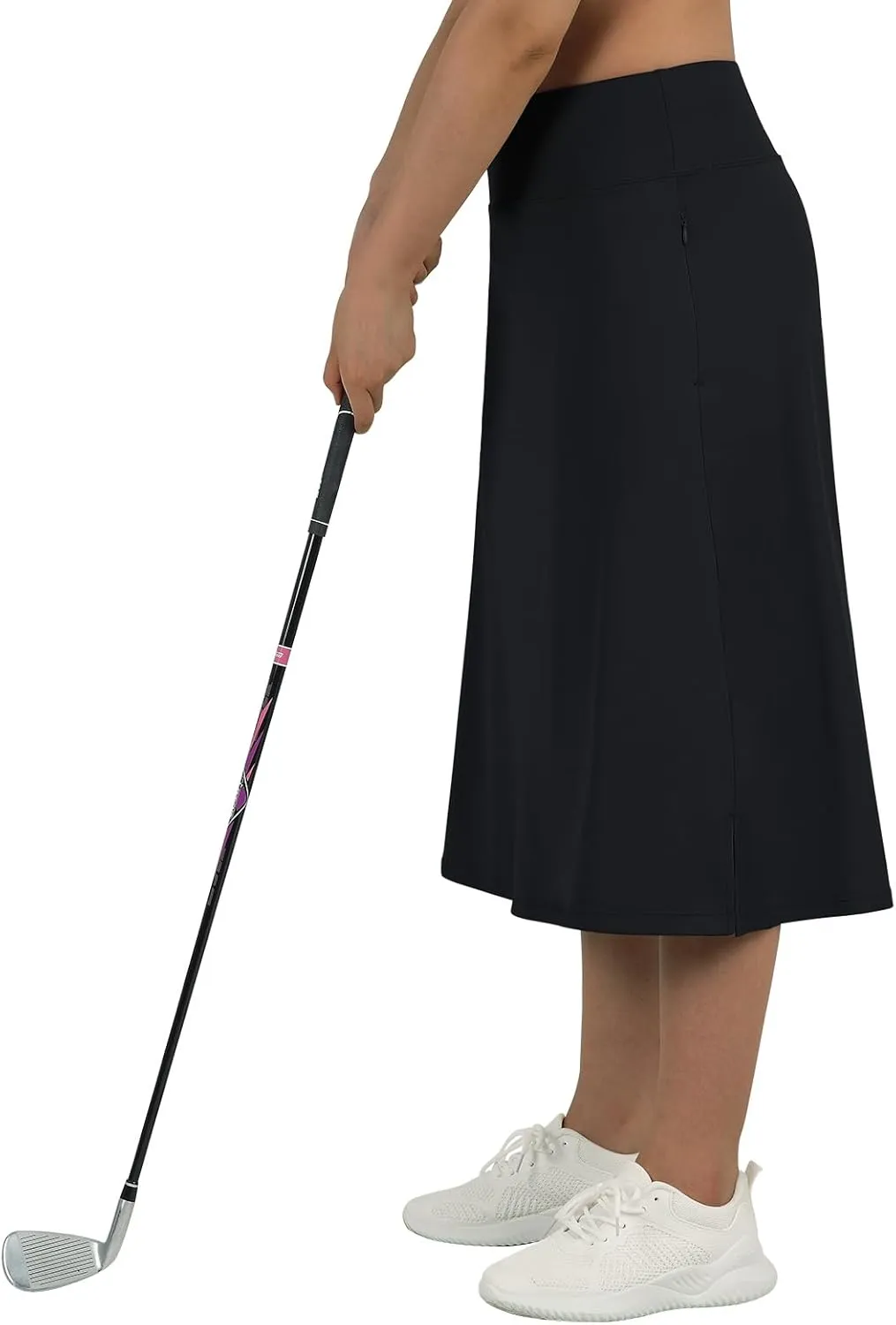 beroy Women 28" Long Skorts for Woman with 2 Pockets Modest Skirt with Shorts Underneath High Waisted Long Skorts