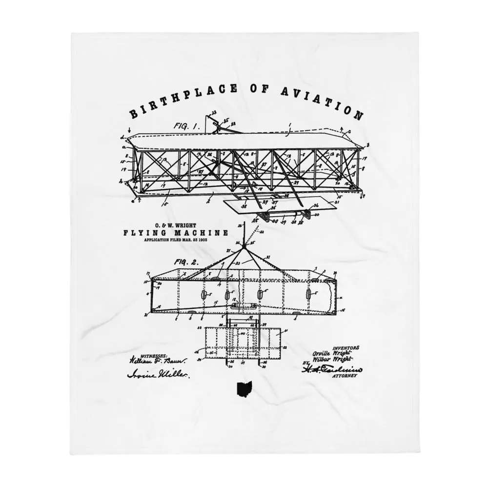 Birthplace of Aviation Throw Blanket