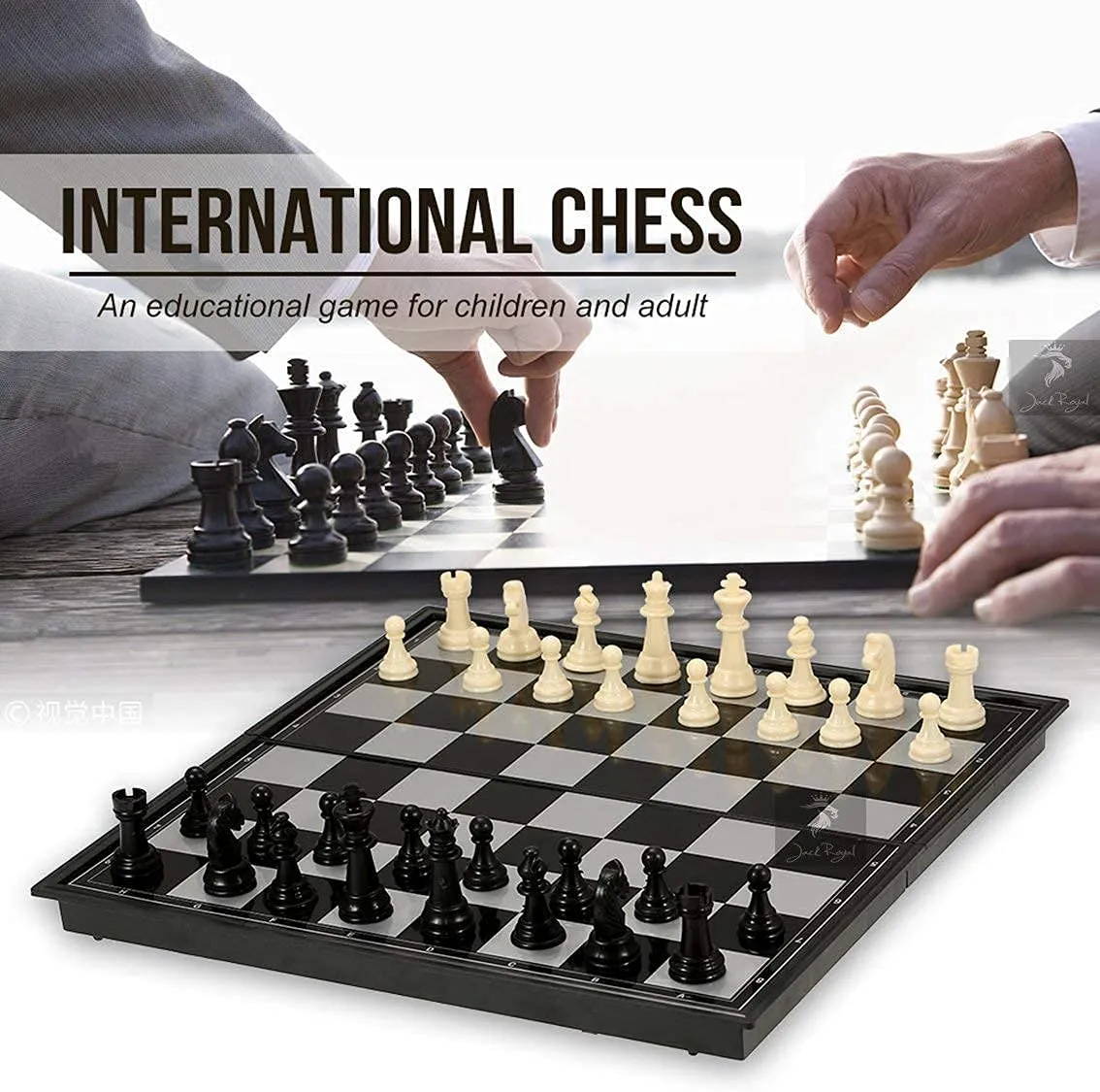 Brand Conquer Magnetic Educational Plastic Chess Board Set with Folding Chess Board 2 Players Travel Toys for Kids and Adults (10 Inch) (Black Chess Board)