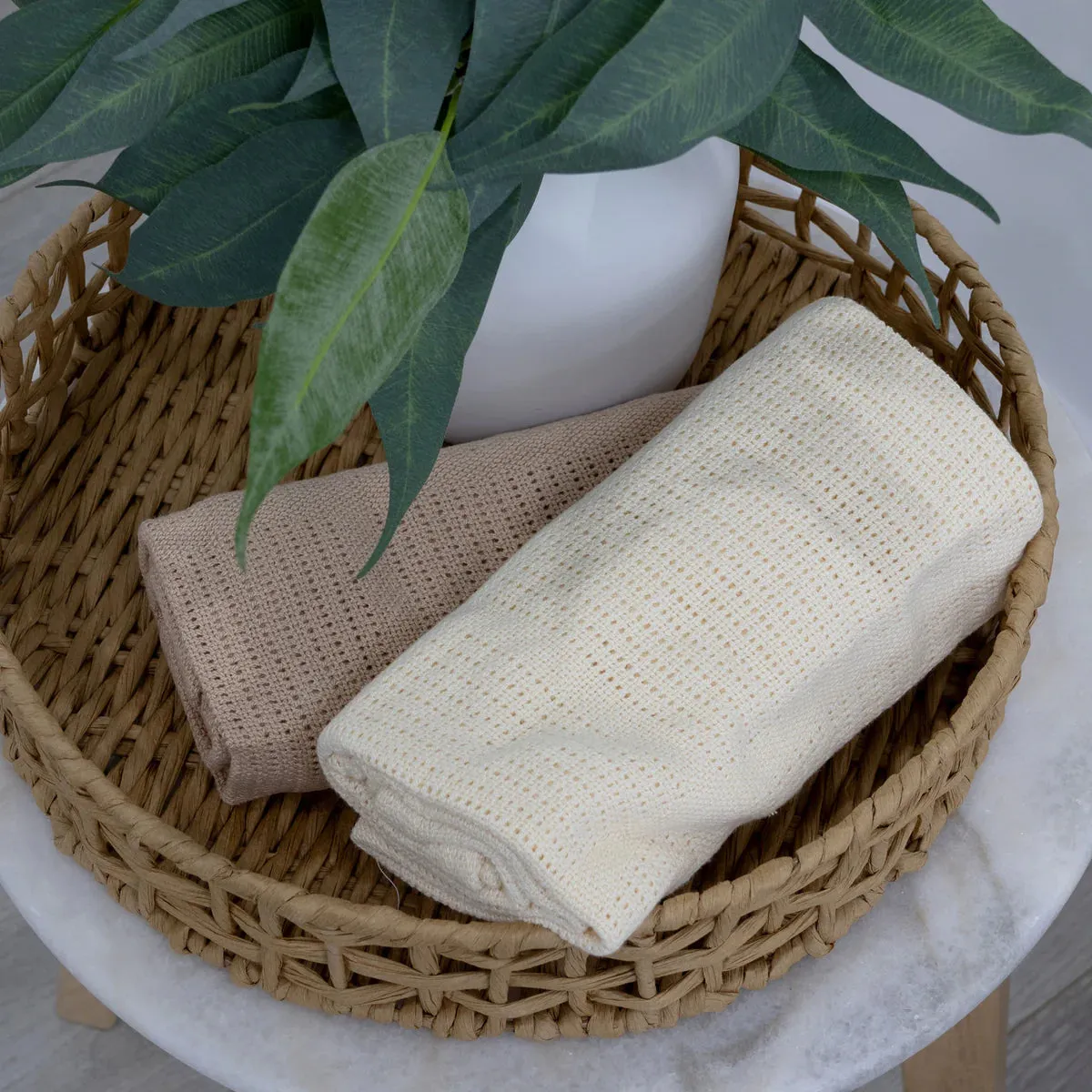 Bubba Blue Nordic 2pk Cellular Blanket - Vanilla/latte