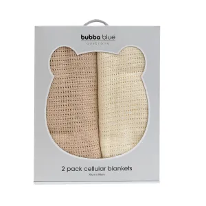 Bubba Blue Nordic 2pk Cellular Blanket - Vanilla/latte
