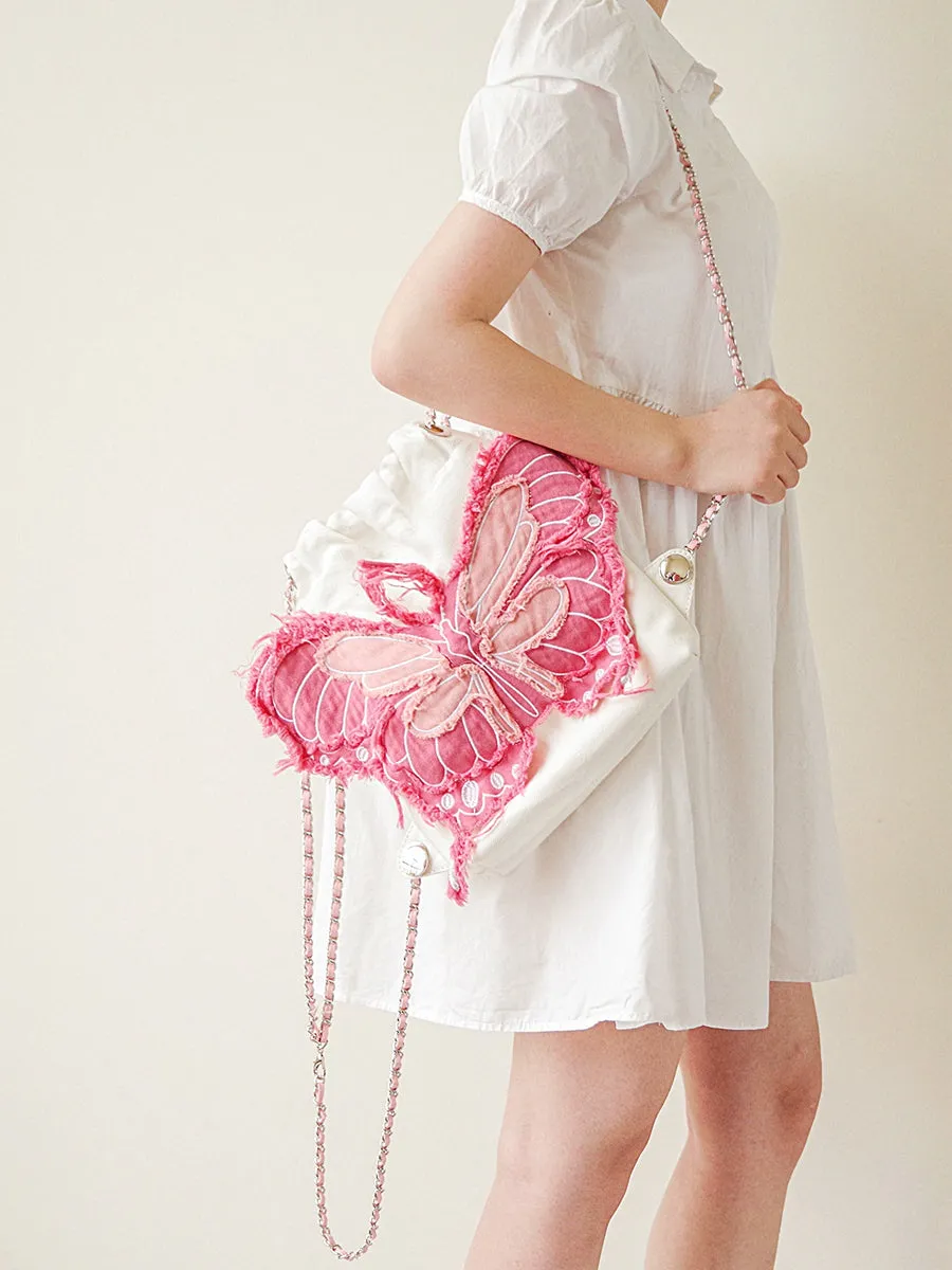 Butterfly Drawstring Strap Bag