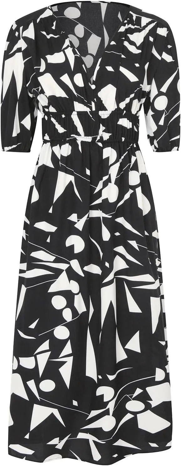 Casual Floral Print Dress V Neck Tie Shoulder Sleeveless Mini Dresses Ruffle Hem Beach Dress for Women and Girl