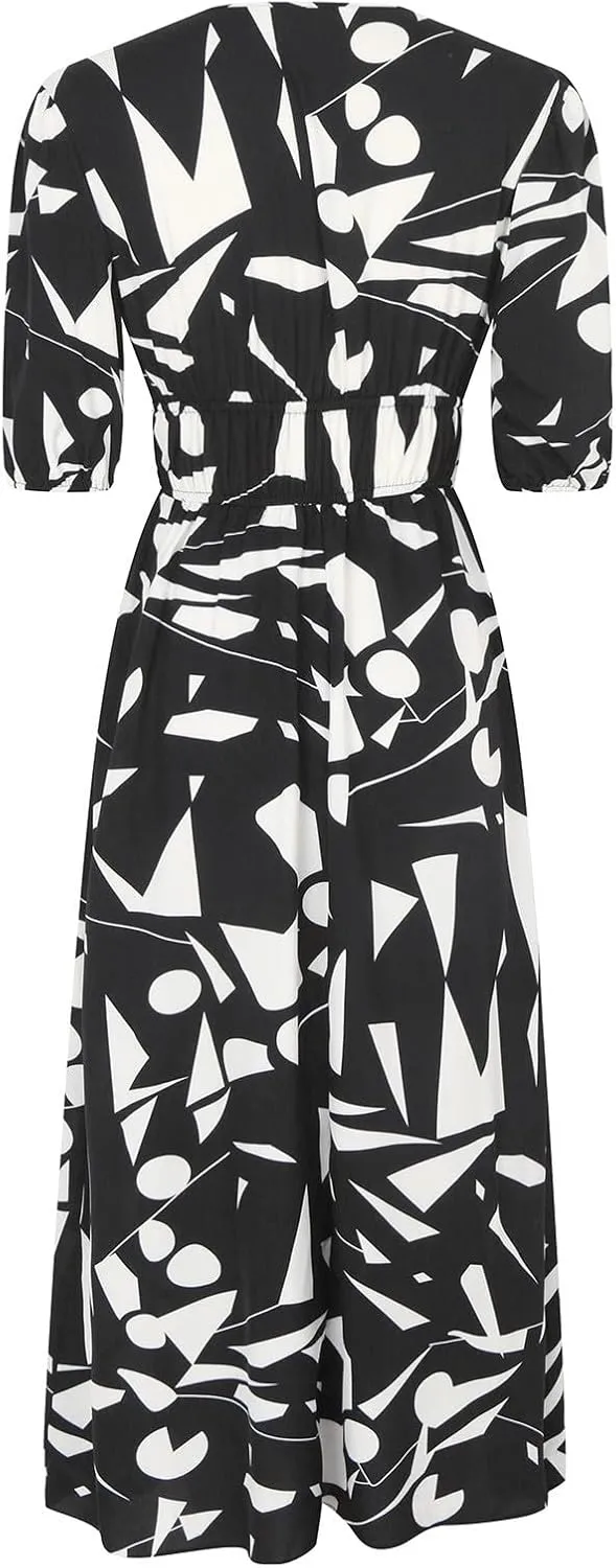 Casual Floral Print Dress V Neck Tie Shoulder Sleeveless Mini Dresses Ruffle Hem Beach Dress for Women and Girl