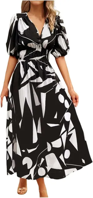 Casual Floral Print Dress V Neck Tie Shoulder Sleeveless Mini Dresses Ruffle Hem Beach Dress for Women and Girl