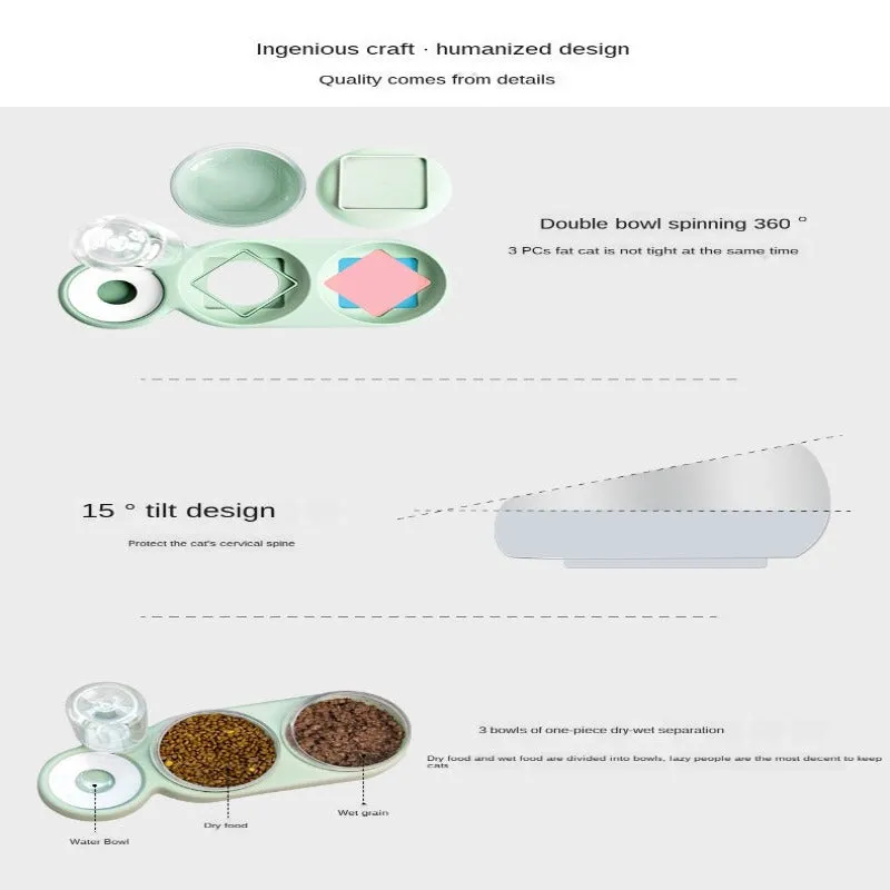 Cat/Dog-Dual Bowls w/Automatic Water
