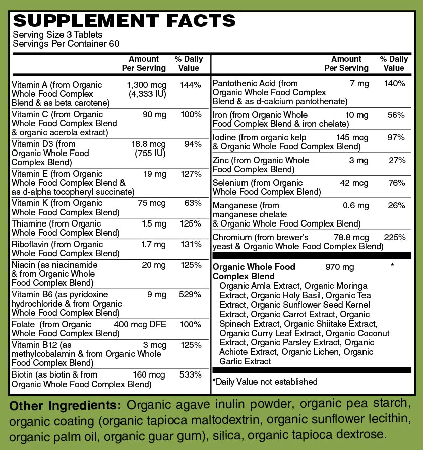 Certified Organic Whole Food Prenatal Multivitamin