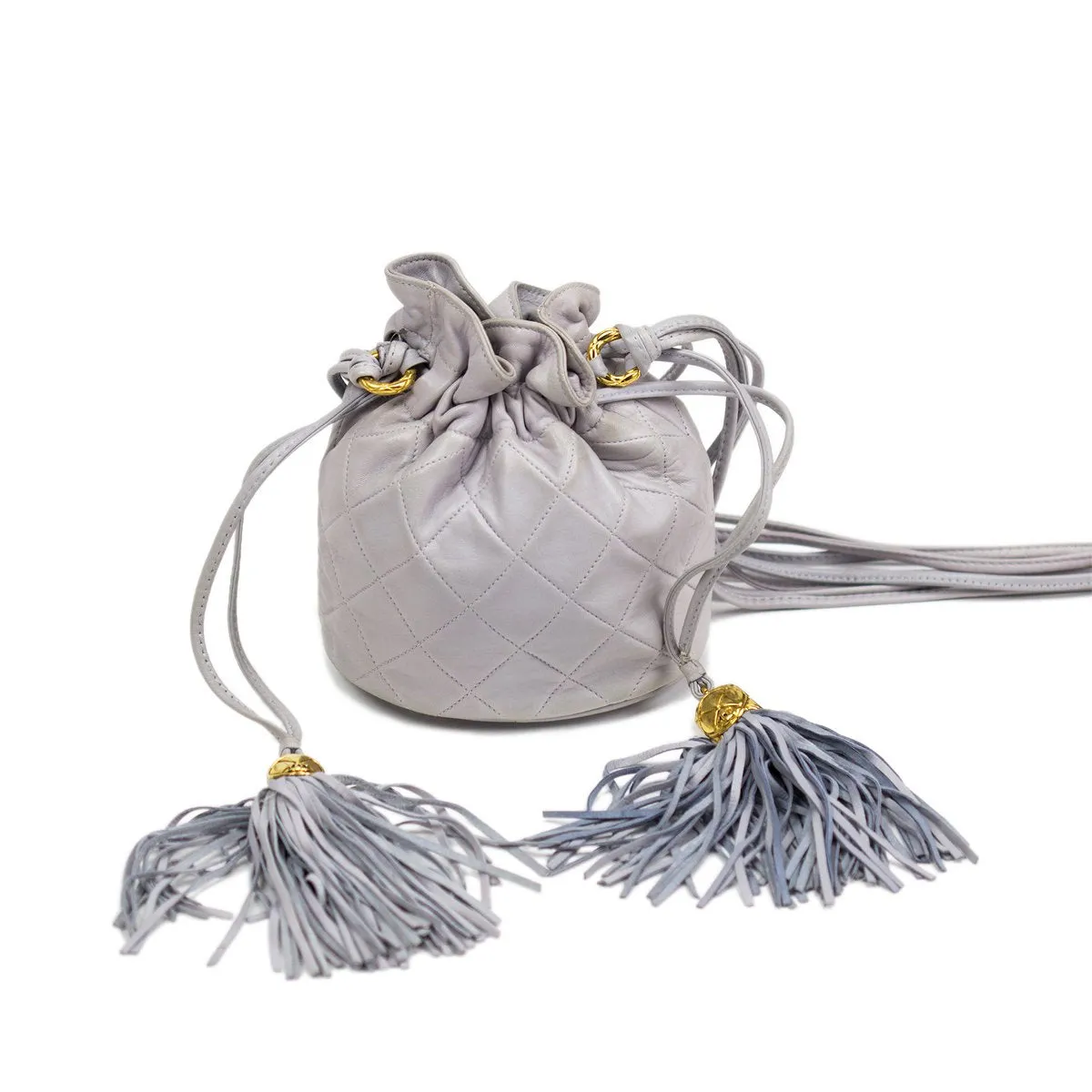 Chanel Periwinkle Lamb Skin Mini Drawstring Tote Bag