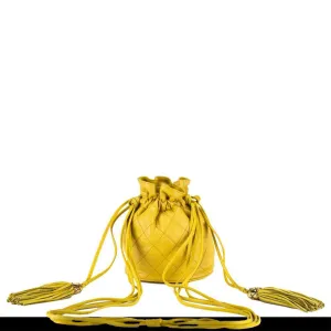 Chanel Yellow Lamb Mini Drawstring Bag