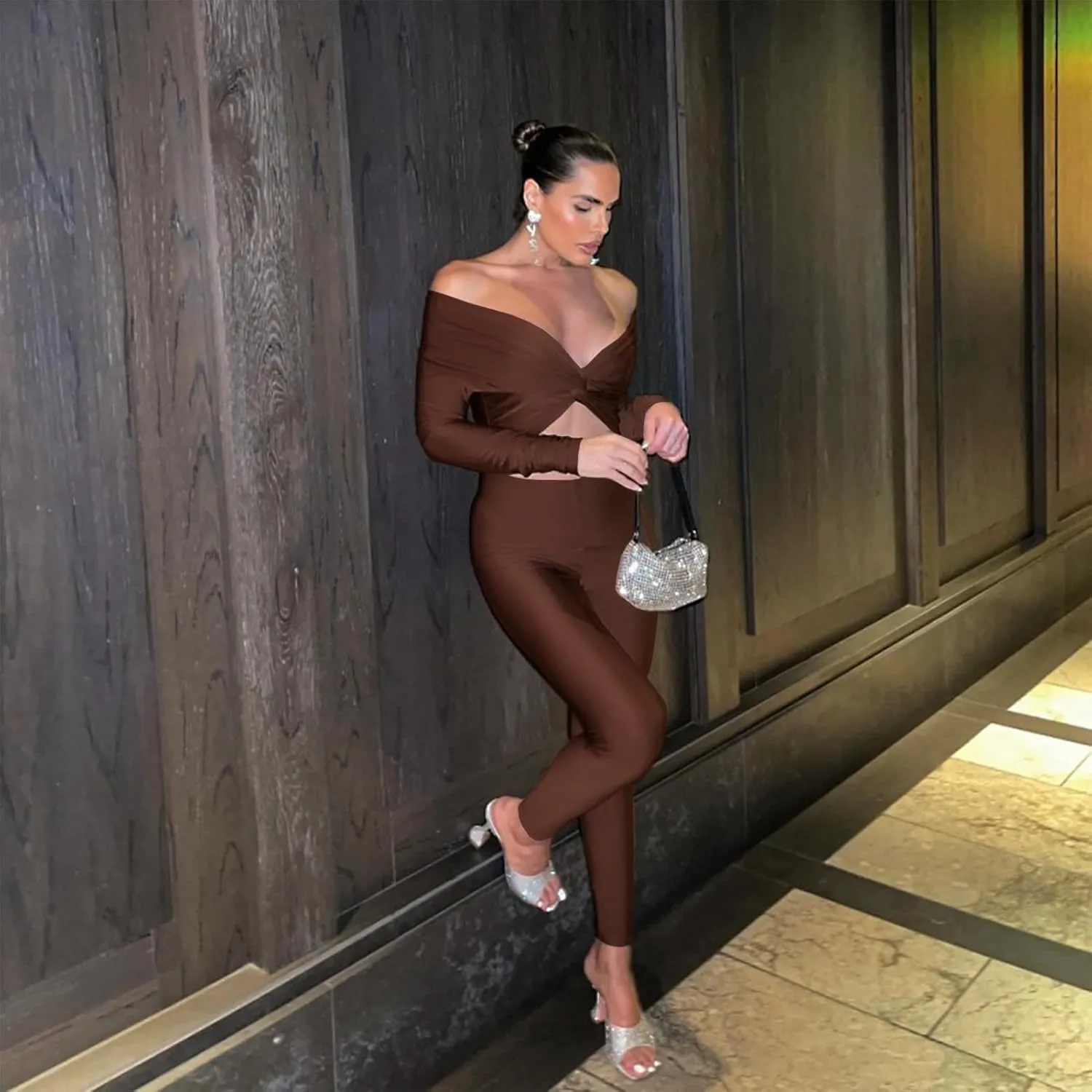 chicyes One Piece Jumpsuits For Women Sexy Off Shoulder Tops Rompers Bodycon Flared Pant Club Outfits