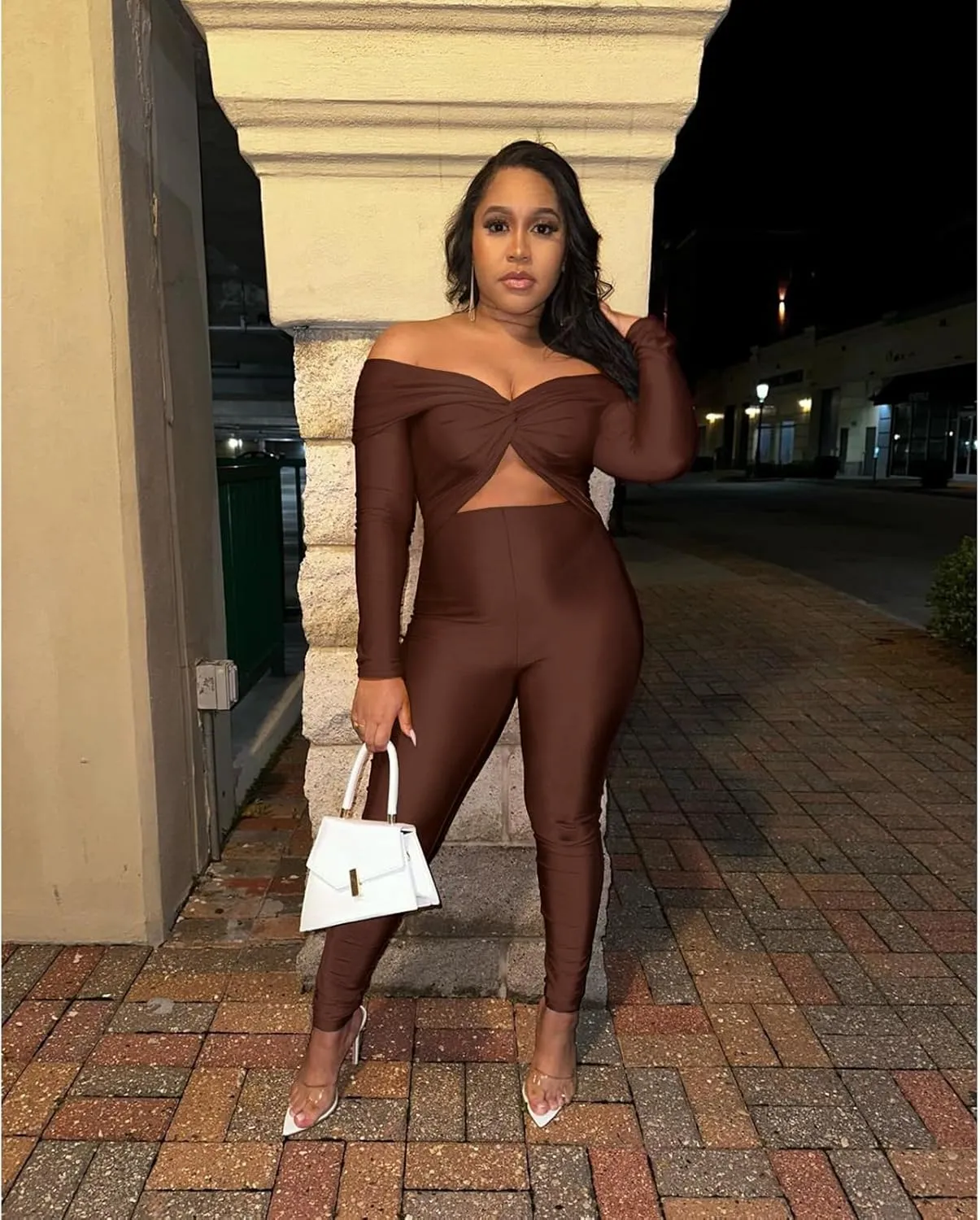 chicyes One Piece Jumpsuits For Women Sexy Off Shoulder Tops Rompers Bodycon Flared Pant Club Outfits