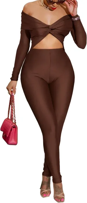 chicyes One Piece Jumpsuits For Women Sexy Off Shoulder Tops Rompers Bodycon Flared Pant Club Outfits