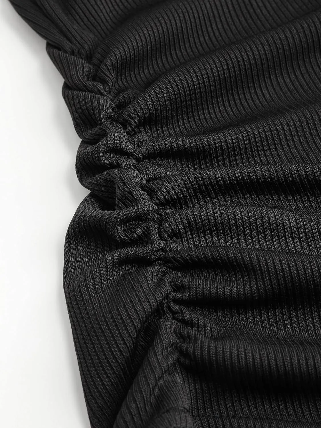 CIDER Women Solid High Neck Sleeveless Ruched Basic Cropped Tank Top Going Out Tops Trendy 2025 Summer Outfits