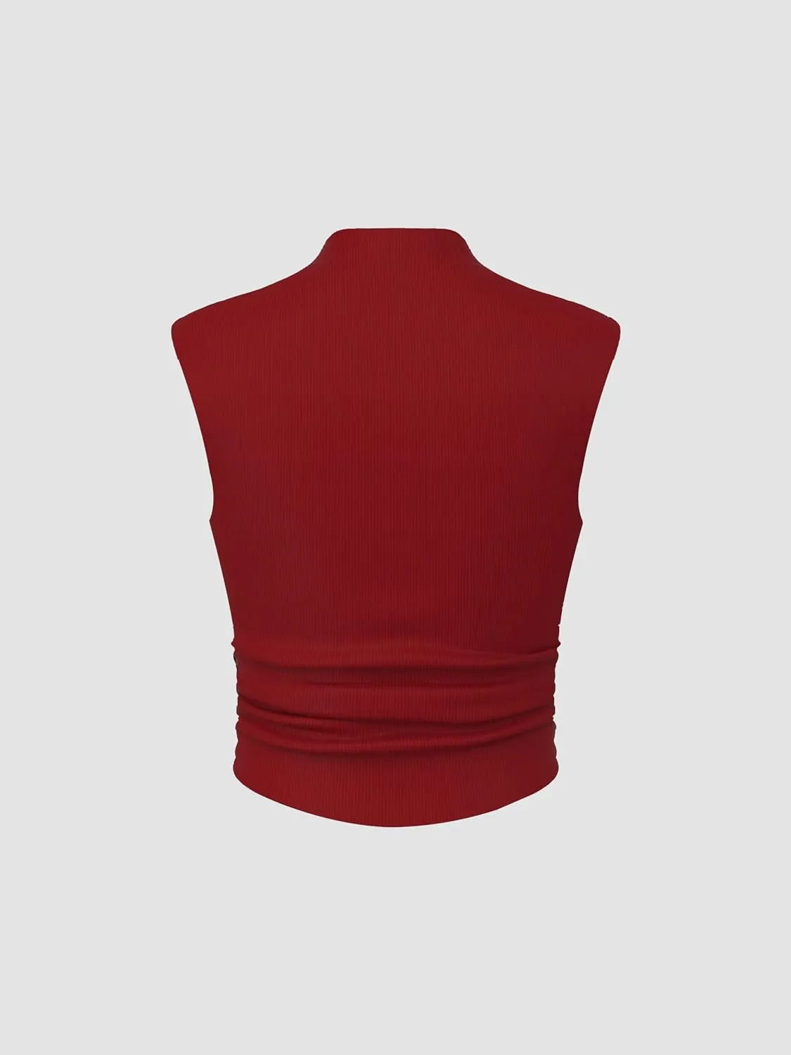 CIDER Women Solid High Neck Sleeveless Ruched Basic Cropped Tank Top Going Out Tops Trendy 2025 Summer Outfits