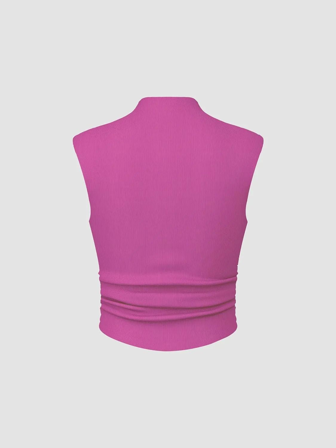 CIDER Women Solid High Neck Sleeveless Ruched Basic Cropped Tank Top Going Out Tops Trendy 2025 Summer Outfits
