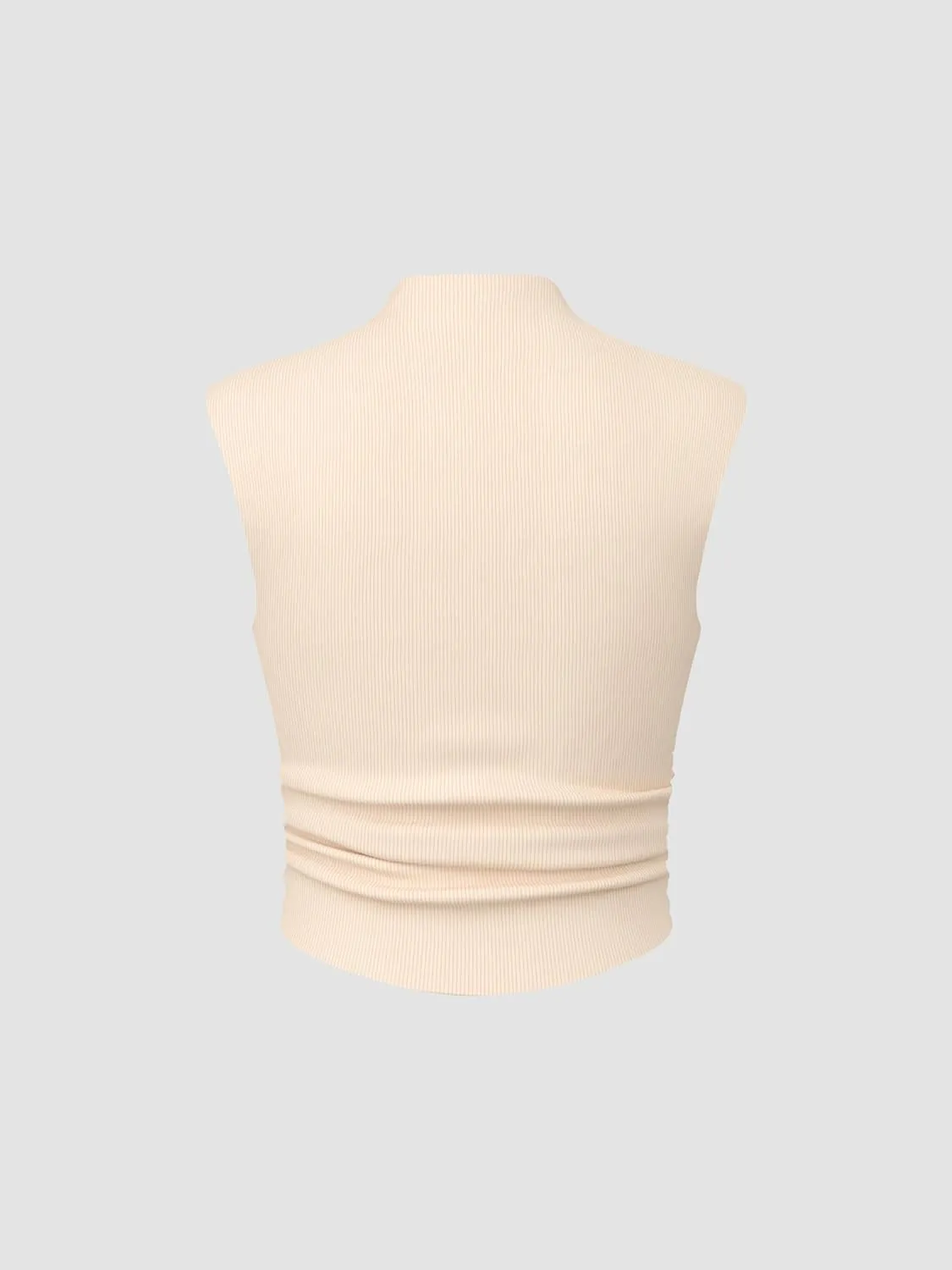CIDER Women Solid High Neck Sleeveless Ruched Basic Cropped Tank Top Going Out Tops Trendy 2025 Summer Outfits