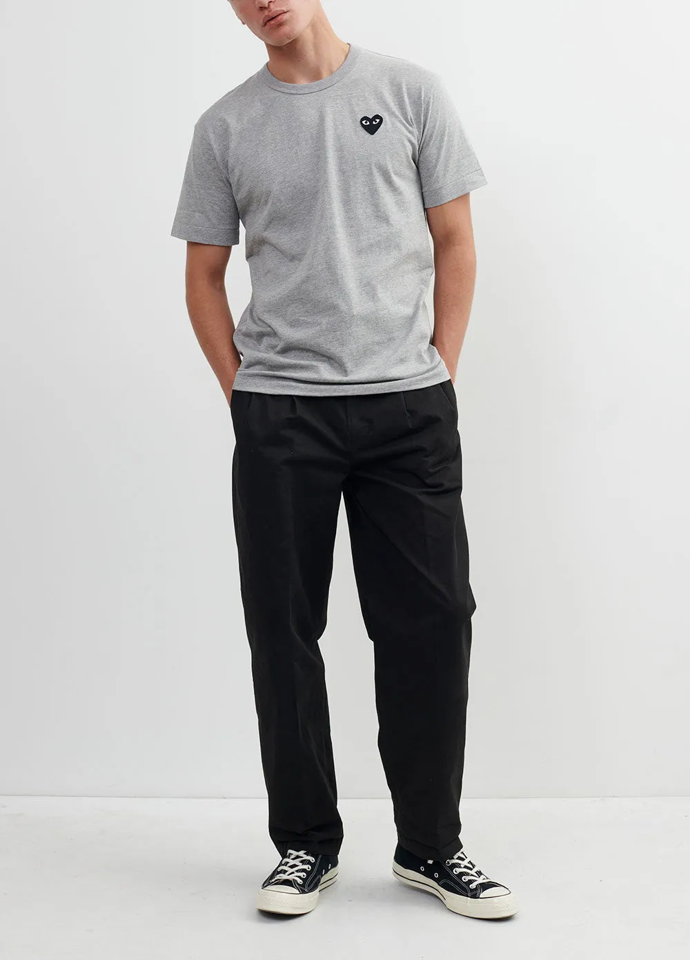 Comme Play T076 Blk Emblem T Grey L