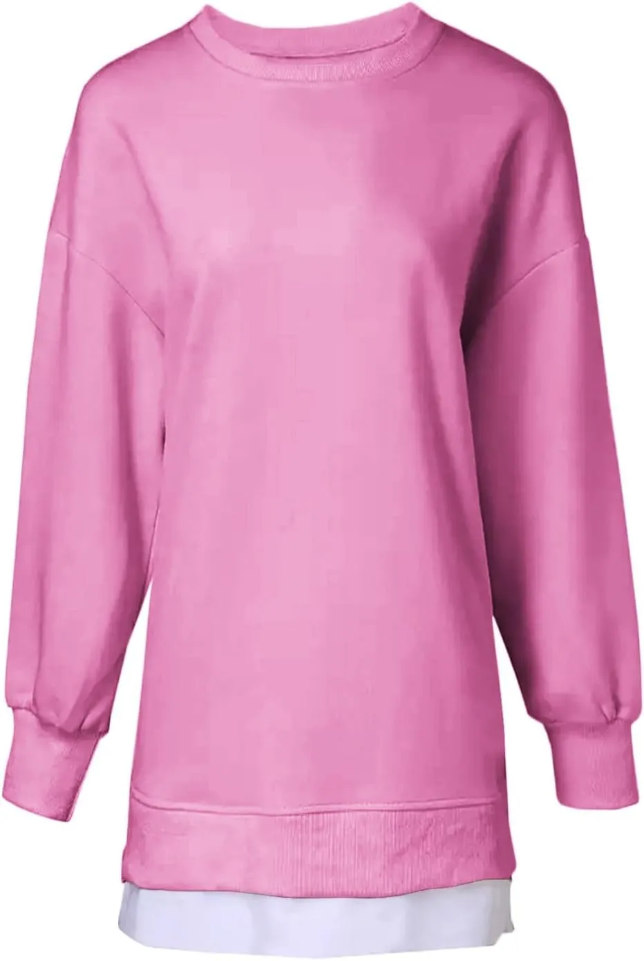 Crewneck Sweatshirts Women Y2k Side Slits Zipper Oversized Sweatshirt Dress Casual Off The Shoulder Long Sleeve Tops