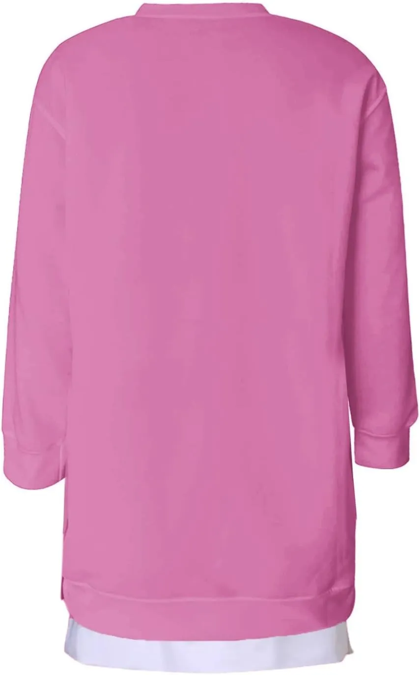 Crewneck Sweatshirts Women Y2k Side Slits Zipper Oversized Sweatshirt Dress Casual Off The Shoulder Long Sleeve Tops