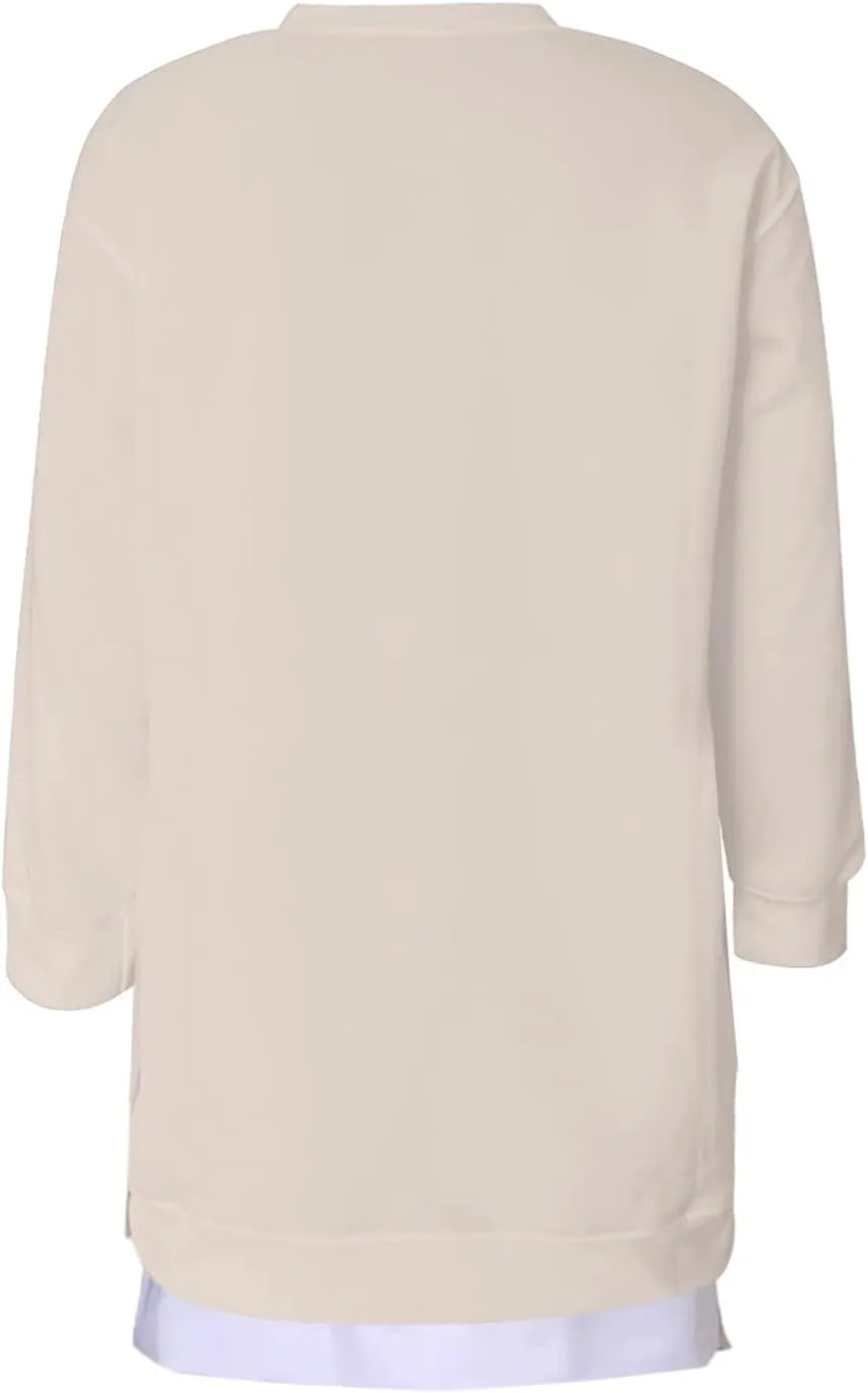 Crewneck Sweatshirts Women Y2k Side Slits Zipper Oversized Sweatshirt Dress Casual Off The Shoulder Long Sleeve Tops