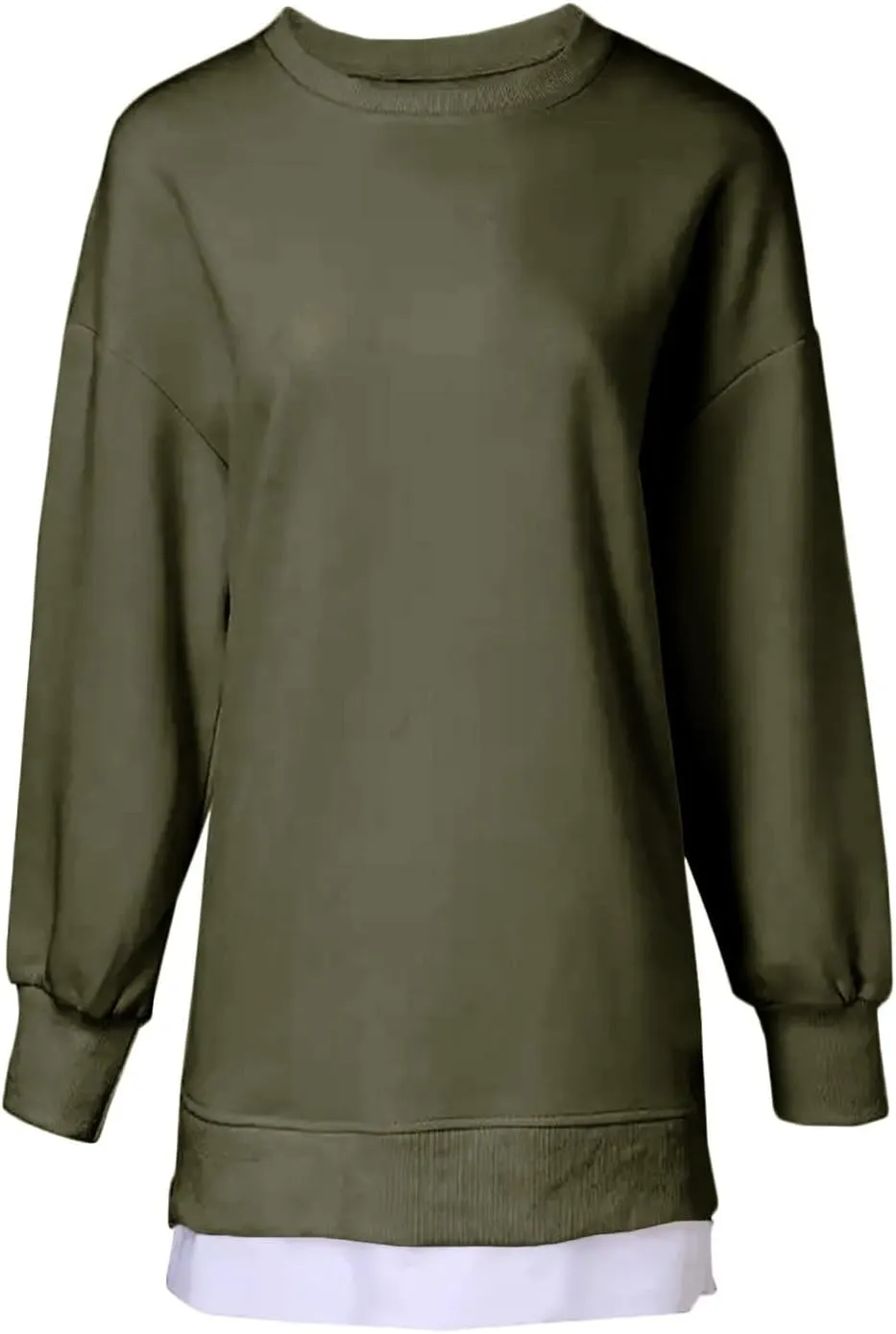 Crewneck Sweatshirts Women Y2k Side Slits Zipper Oversized Sweatshirt Dress Casual Off The Shoulder Long Sleeve Tops