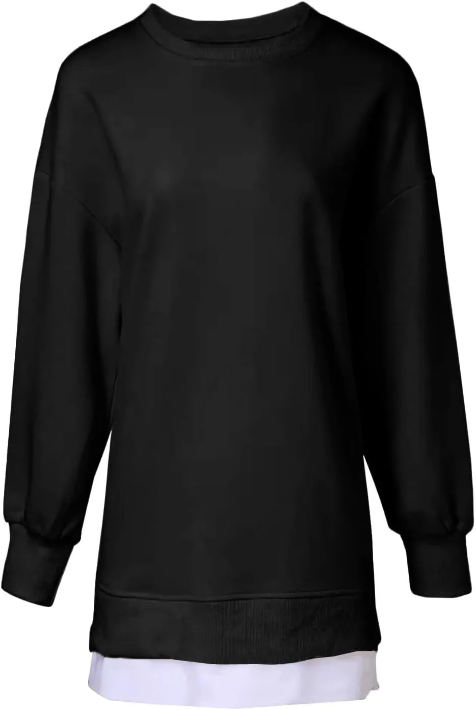 Crewneck Sweatshirts Women Y2k Side Slits Zipper Oversized Sweatshirt Dress Casual Off The Shoulder Long Sleeve Tops