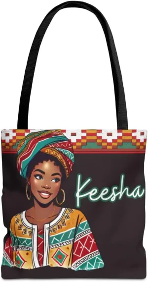 Customizable Tote Bags for Women-Aesthetic African American Style, Personalized & Custom Name or Text Tote