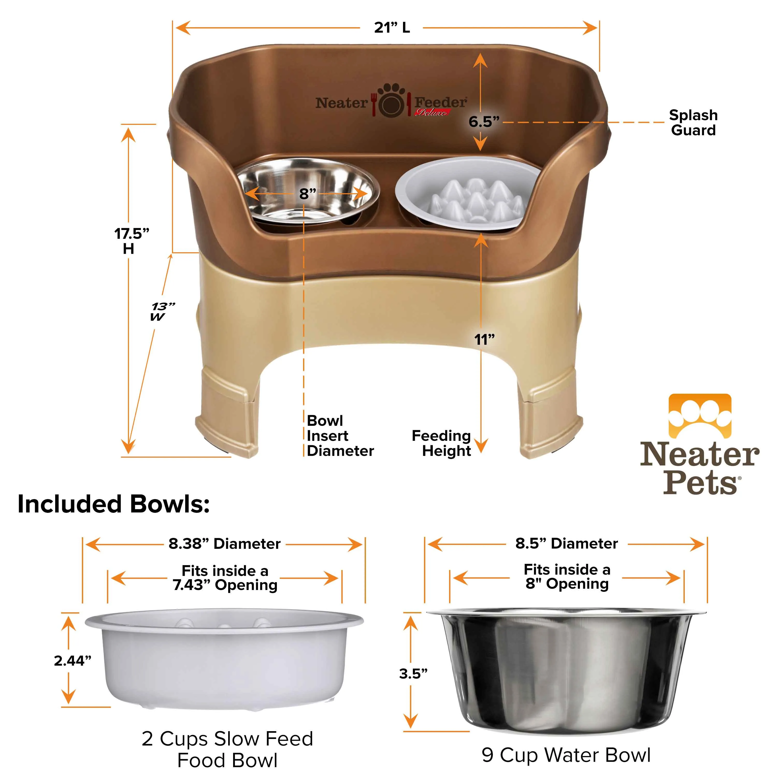 DELUXE Neater Feeder with The Niner Slow Feed Bowl