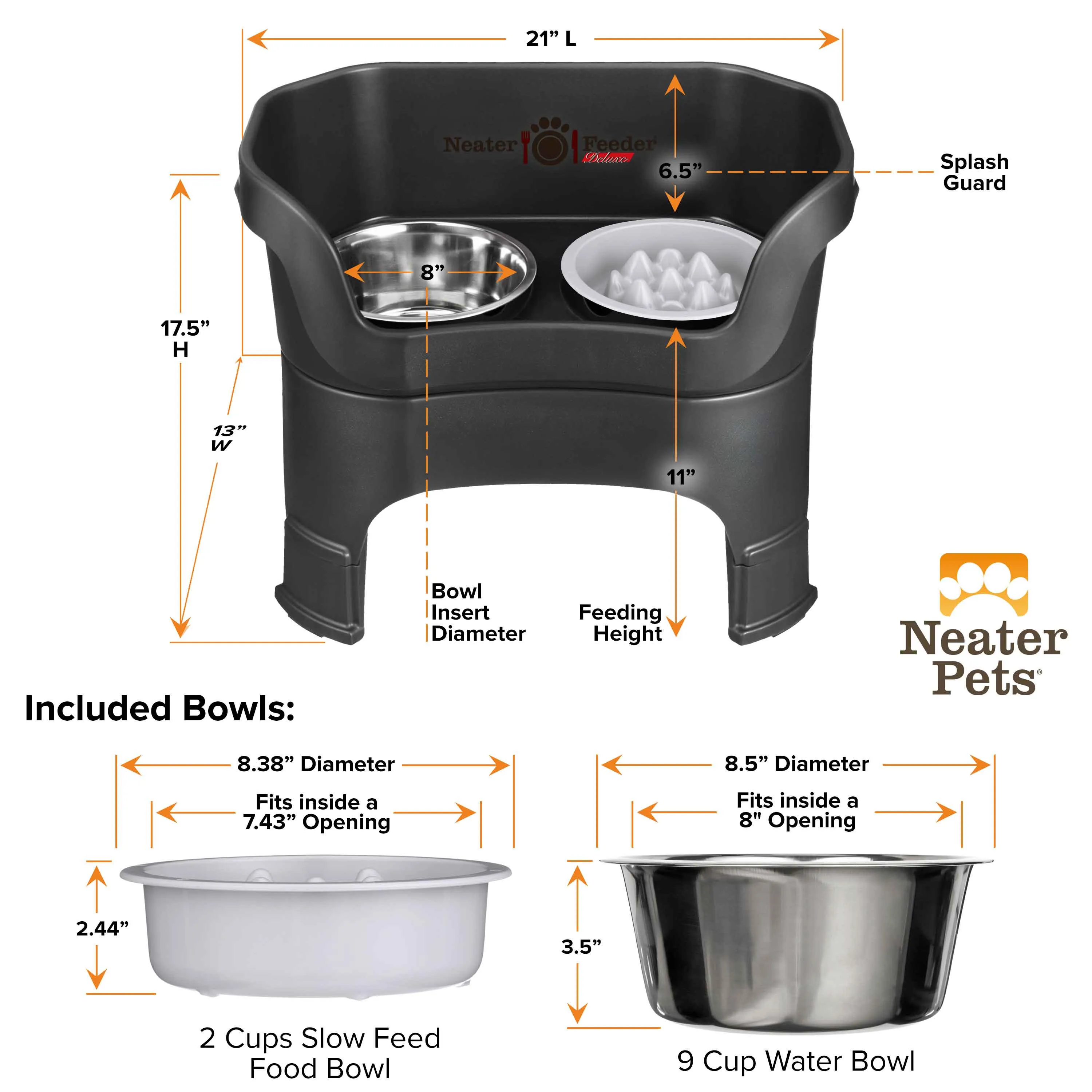 DELUXE Neater Feeder with The Niner Slow Feed Bowl