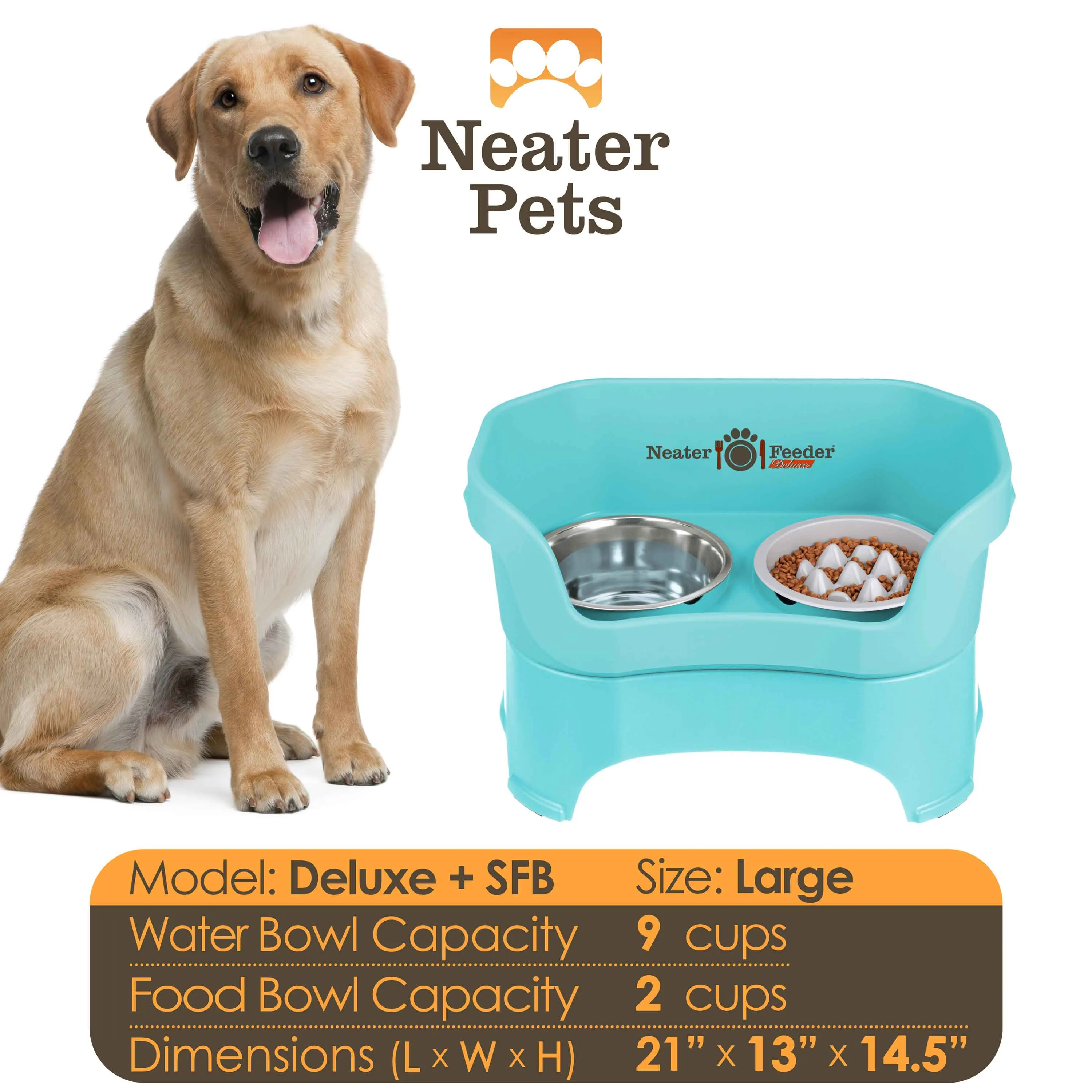 DELUXE Neater Feeder with The Niner Slow Feed Bowl