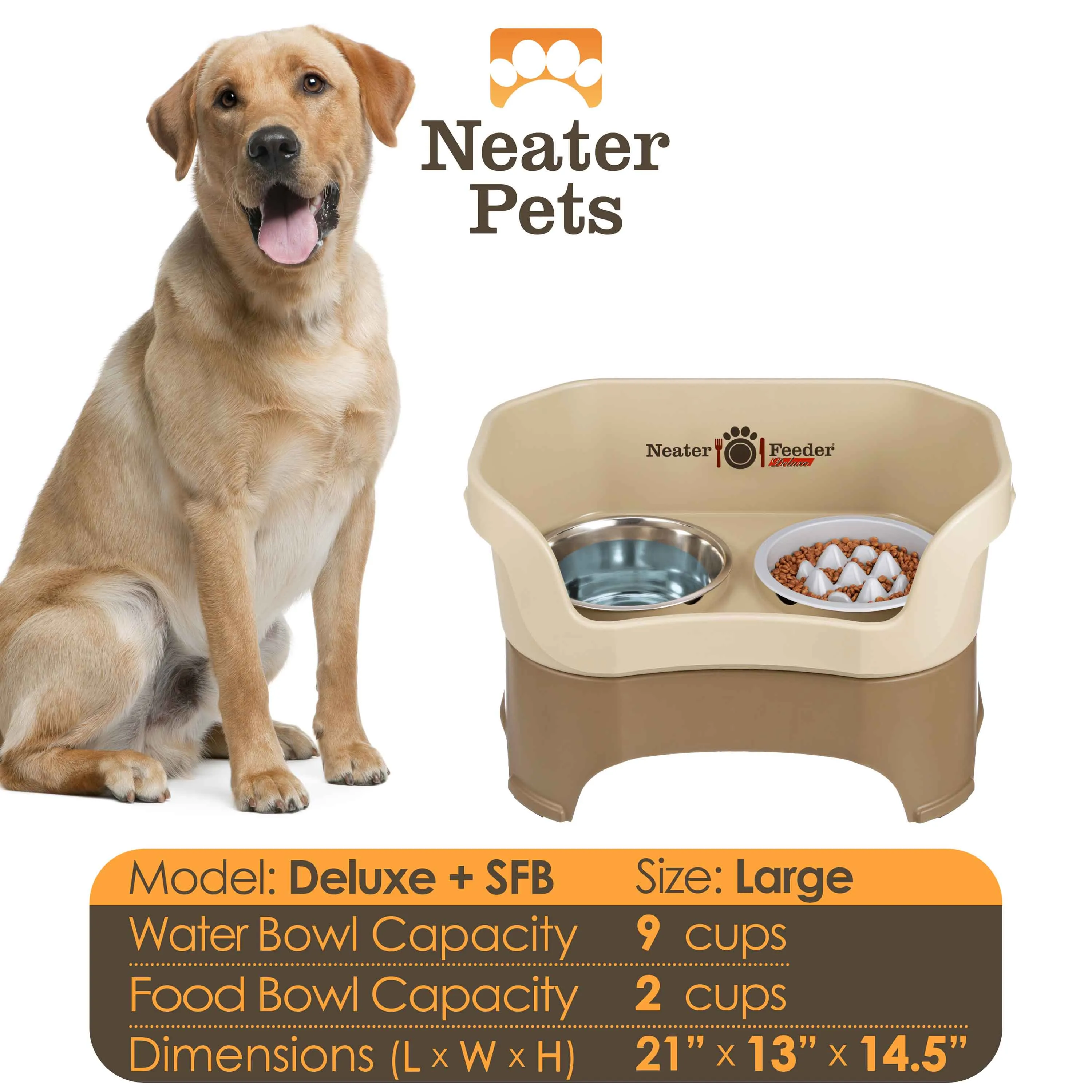 DELUXE Neater Feeder with The Niner Slow Feed Bowl