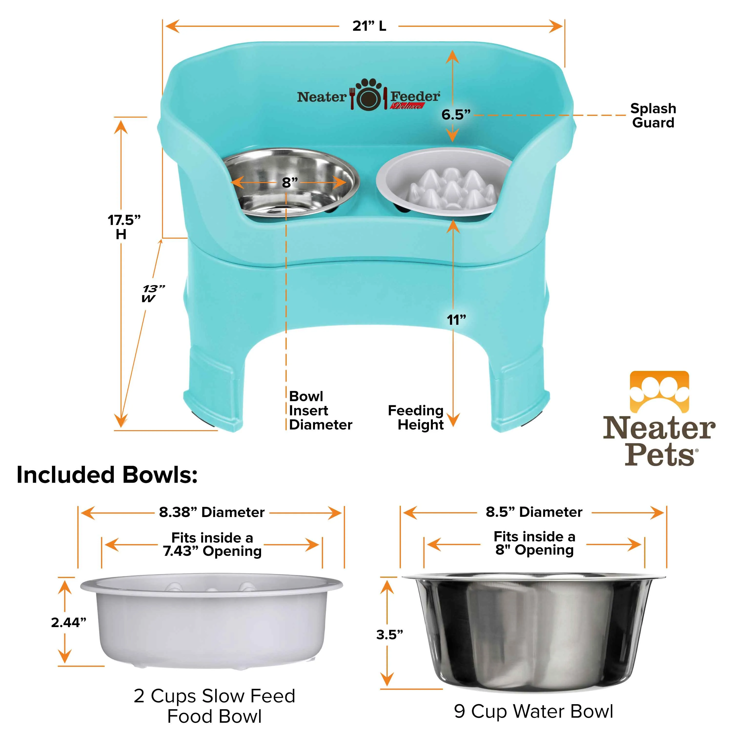 DELUXE Neater Feeder with The Niner Slow Feed Bowl