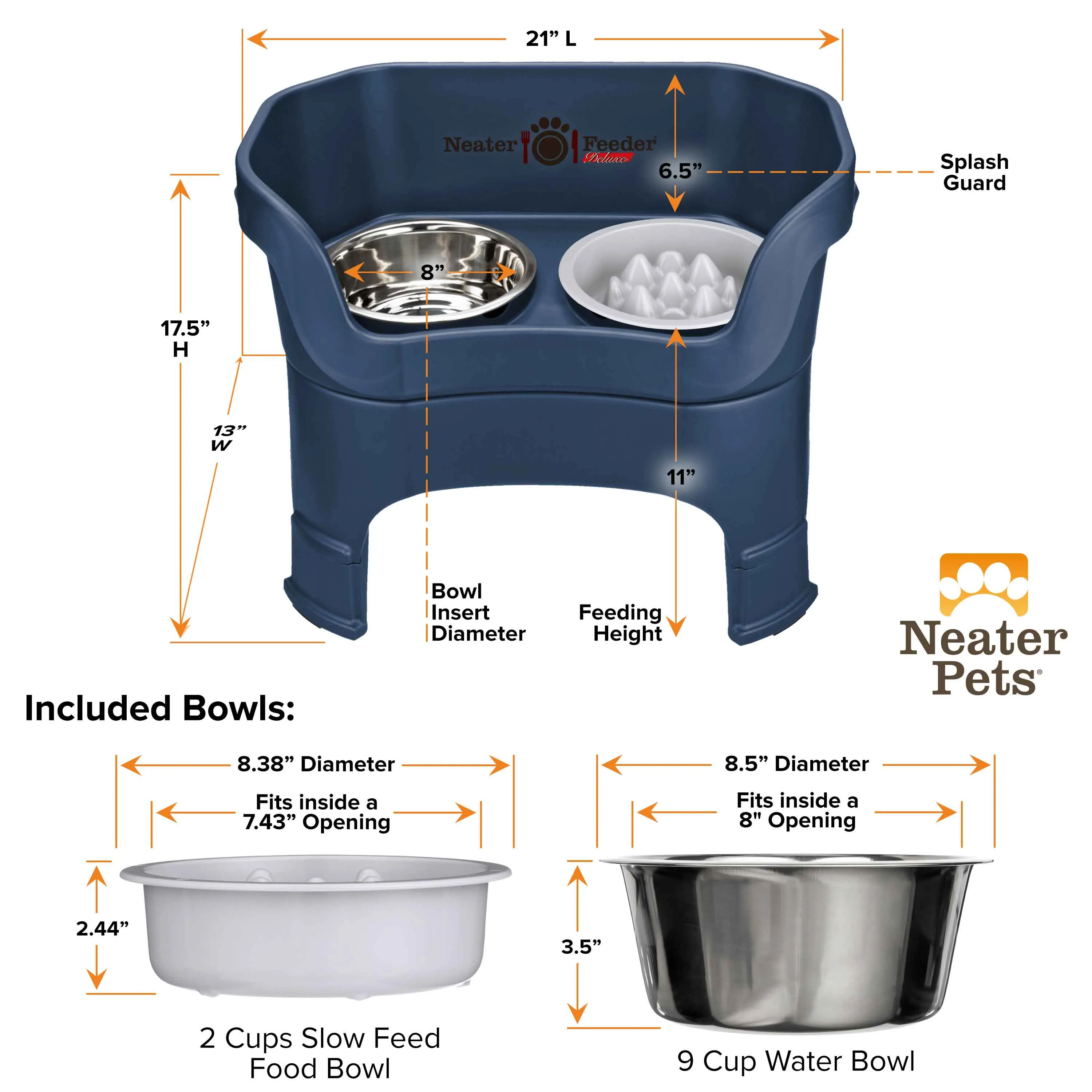DELUXE Neater Feeder with The Niner Slow Feed Bowl