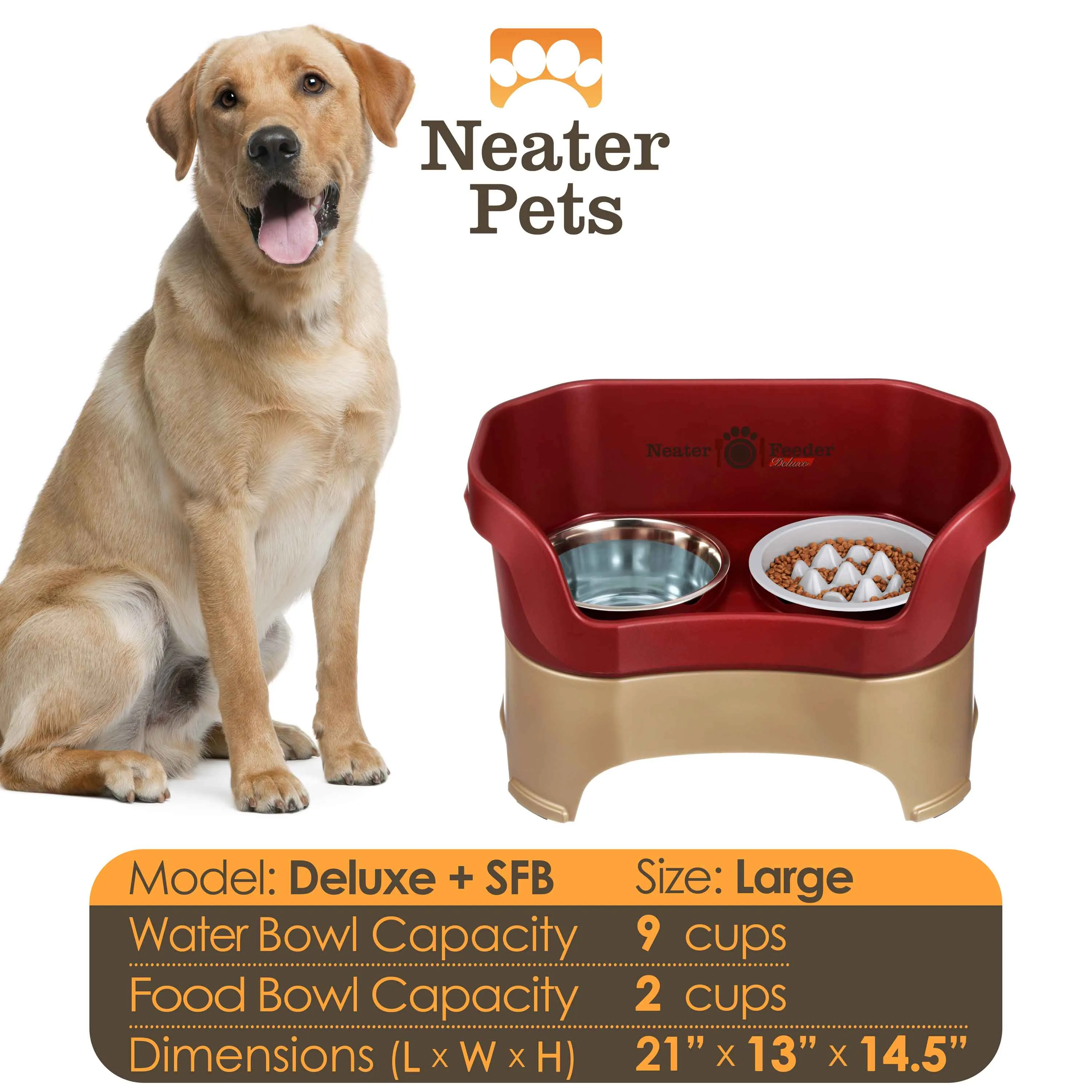 DELUXE Neater Feeder with The Niner Slow Feed Bowl