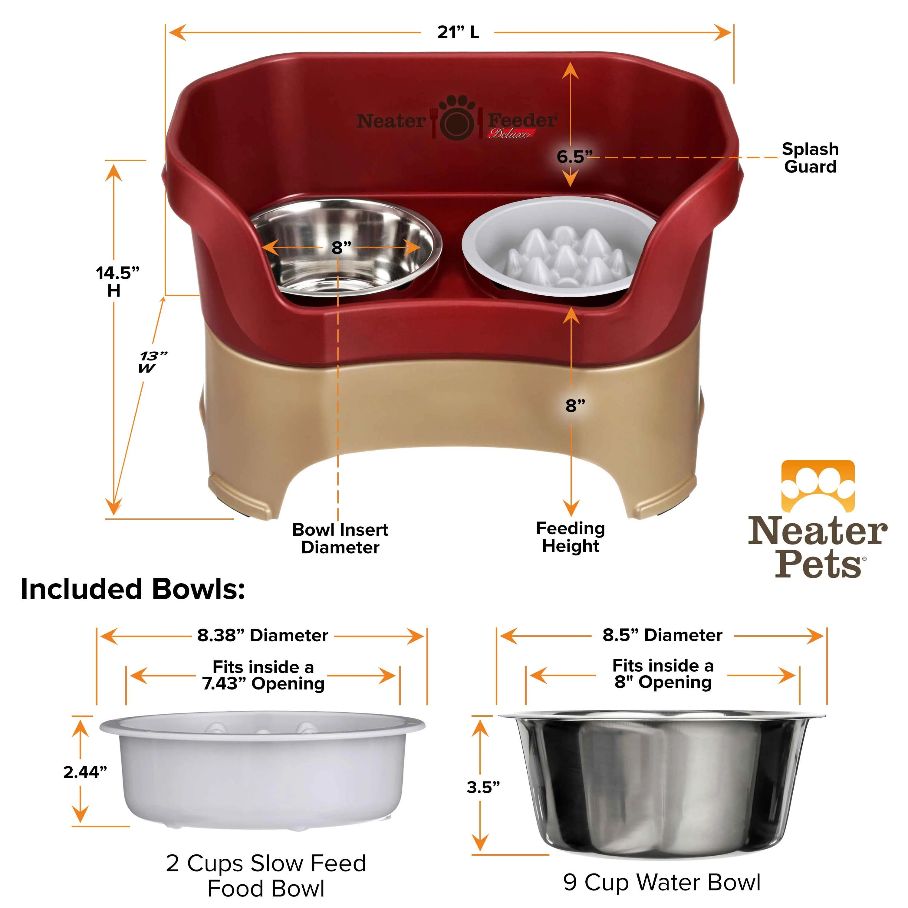 DELUXE Neater Feeder with The Niner Slow Feed Bowl