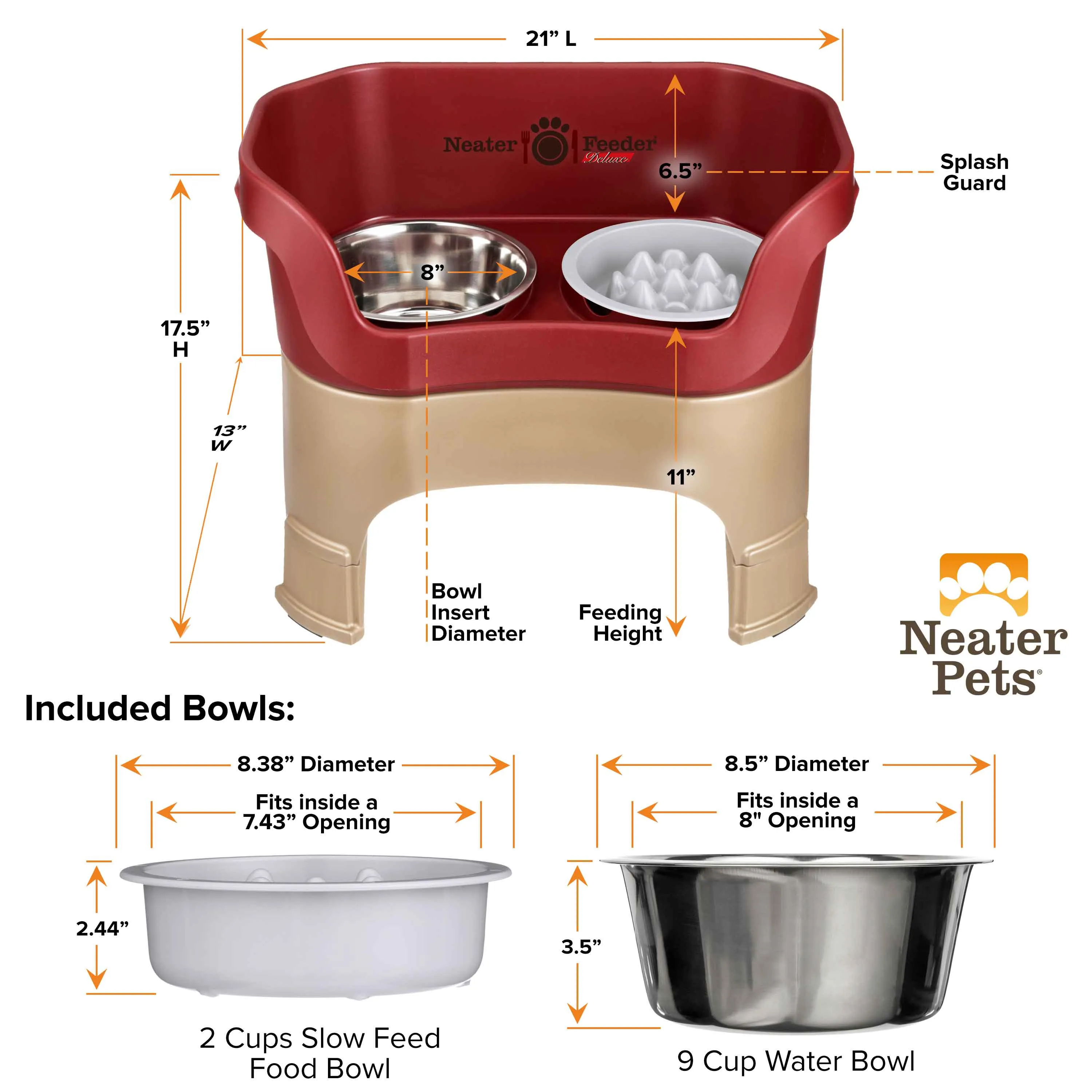 DELUXE Neater Feeder with The Niner Slow Feed Bowl