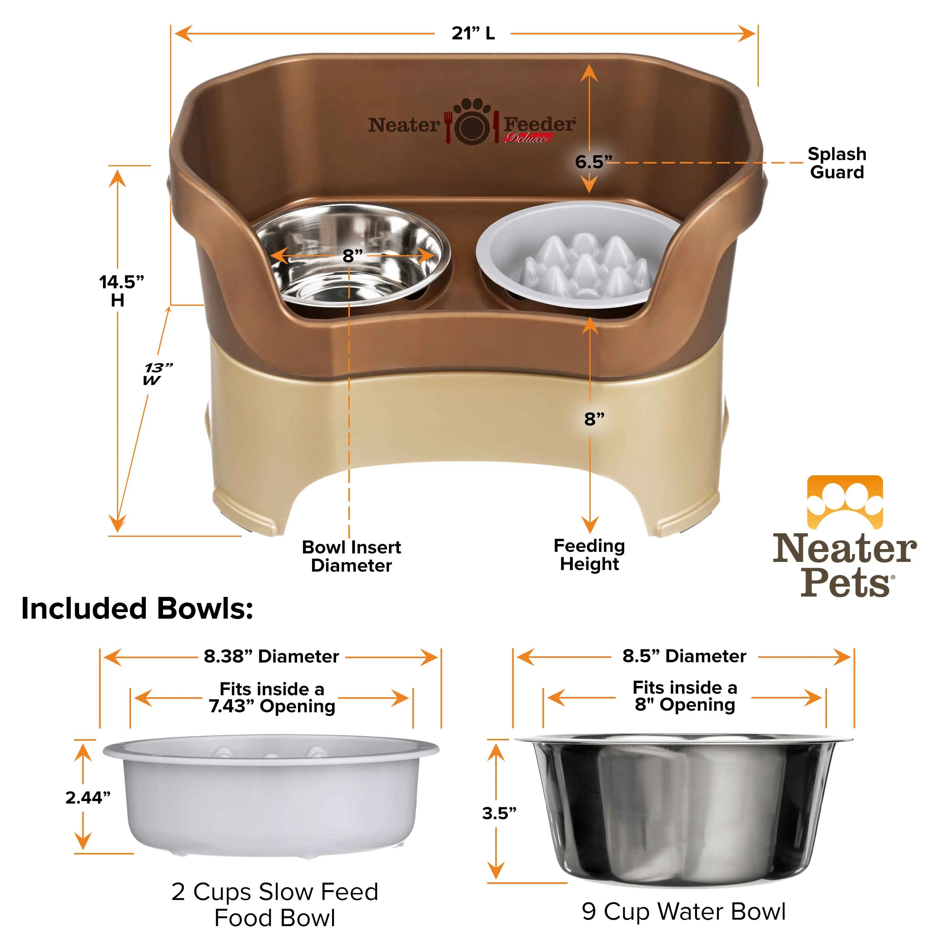 DELUXE Neater Feeder with The Niner Slow Feed Bowl