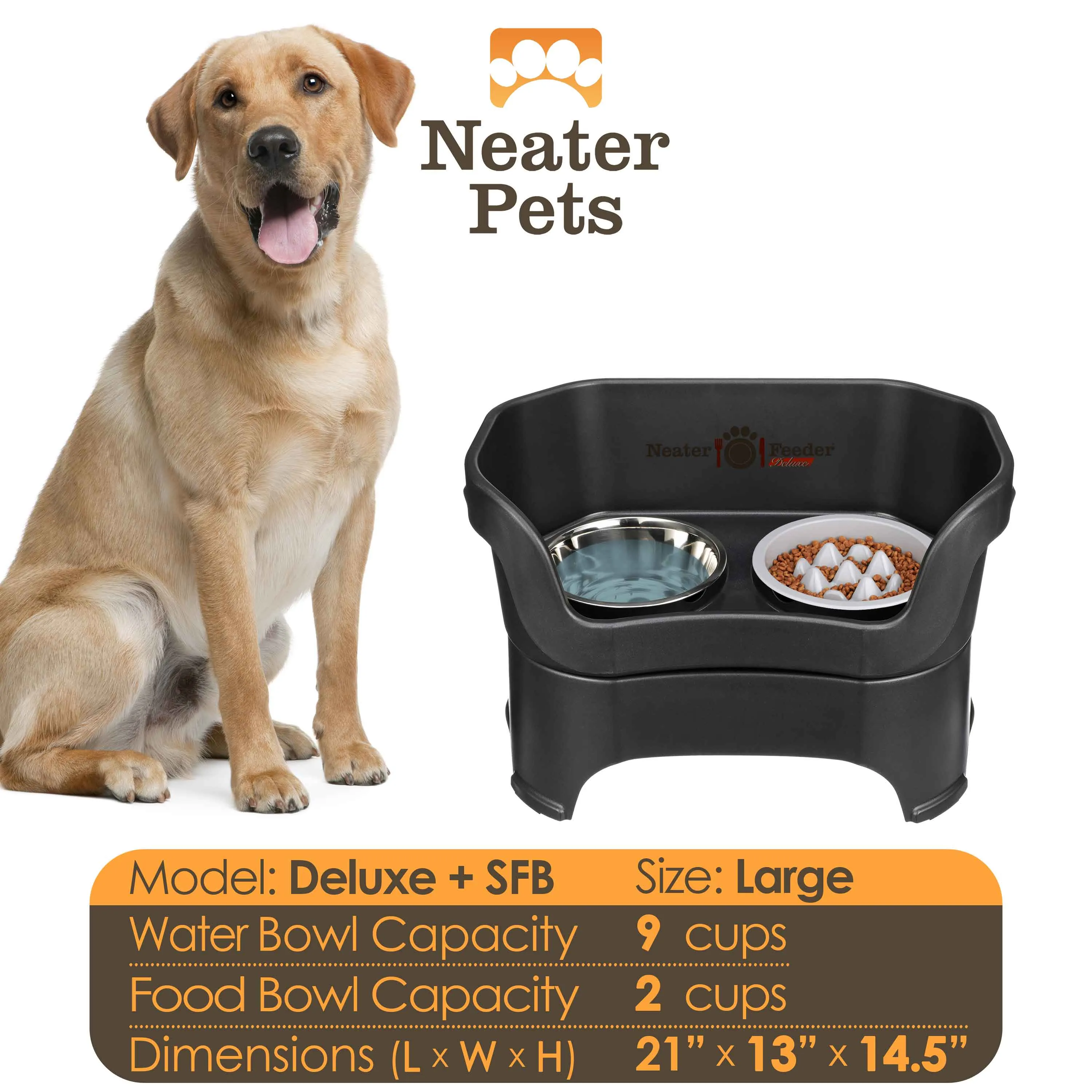 DELUXE Neater Feeder with The Niner Slow Feed Bowl