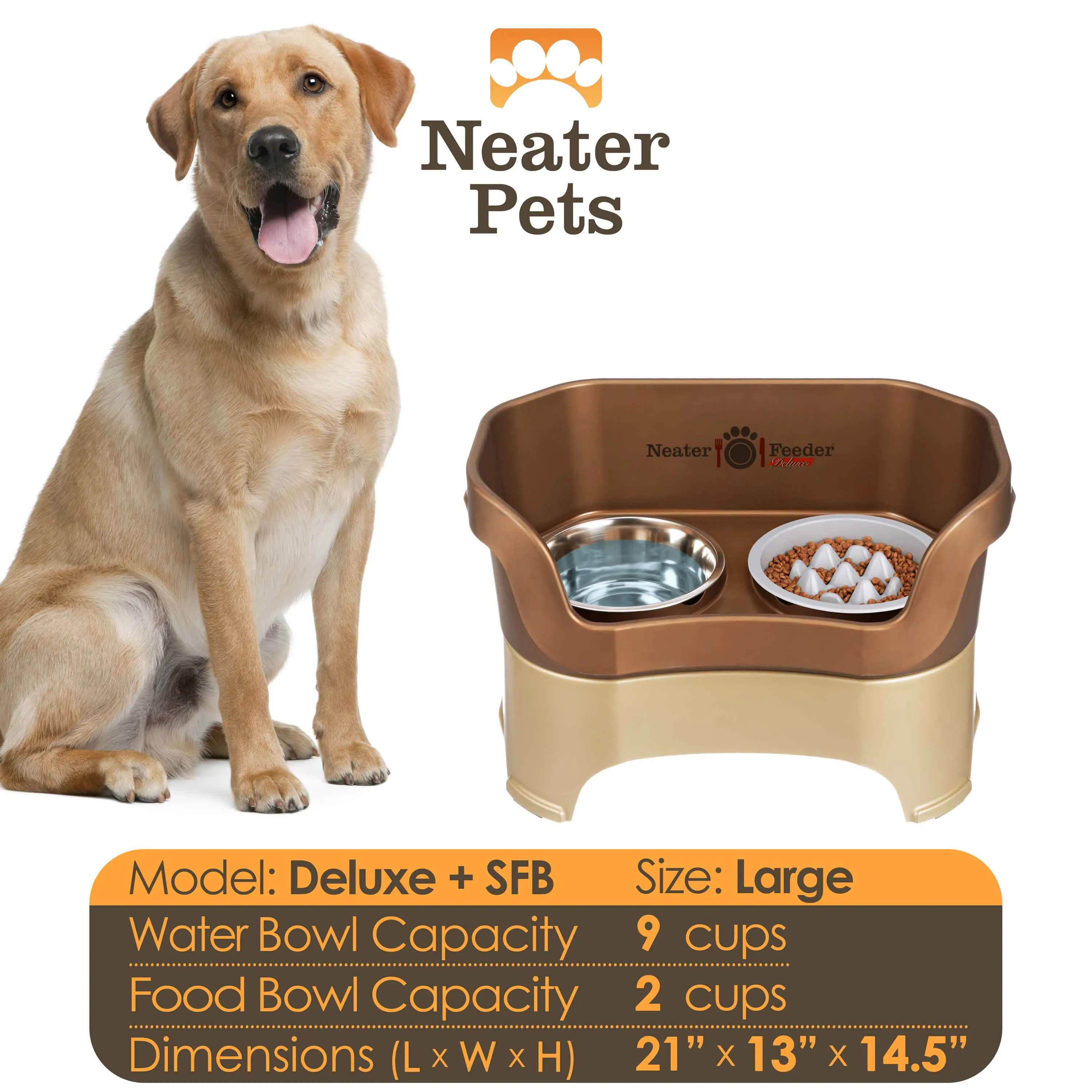 DELUXE Neater Feeder with The Niner Slow Feed Bowl